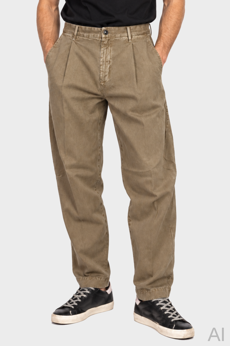 NINE:INTHE:MORNING Giulio Barrel Fit Pant in Washed Olive