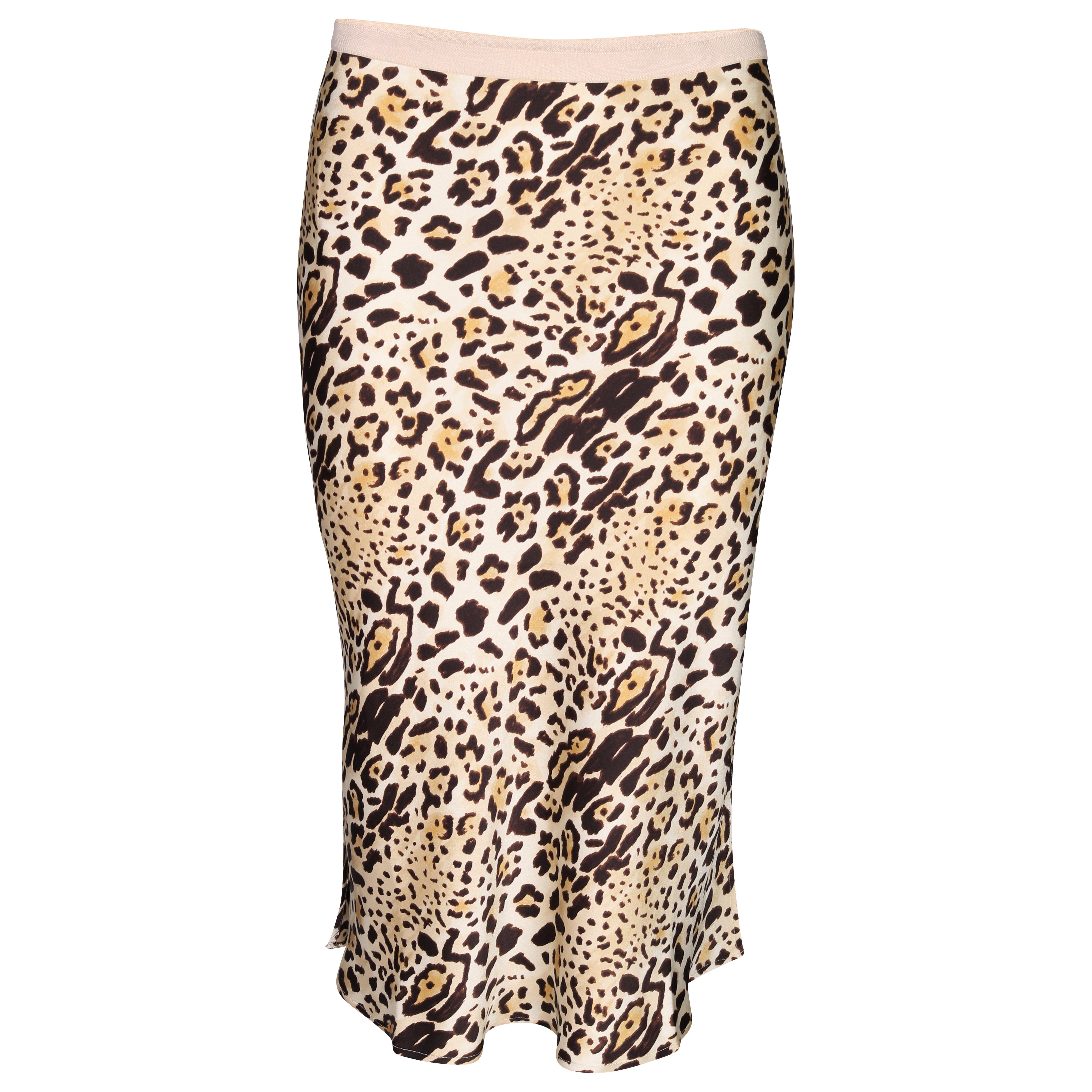 Anine Bing Silk Skirt Erin in Cheetah Print XS