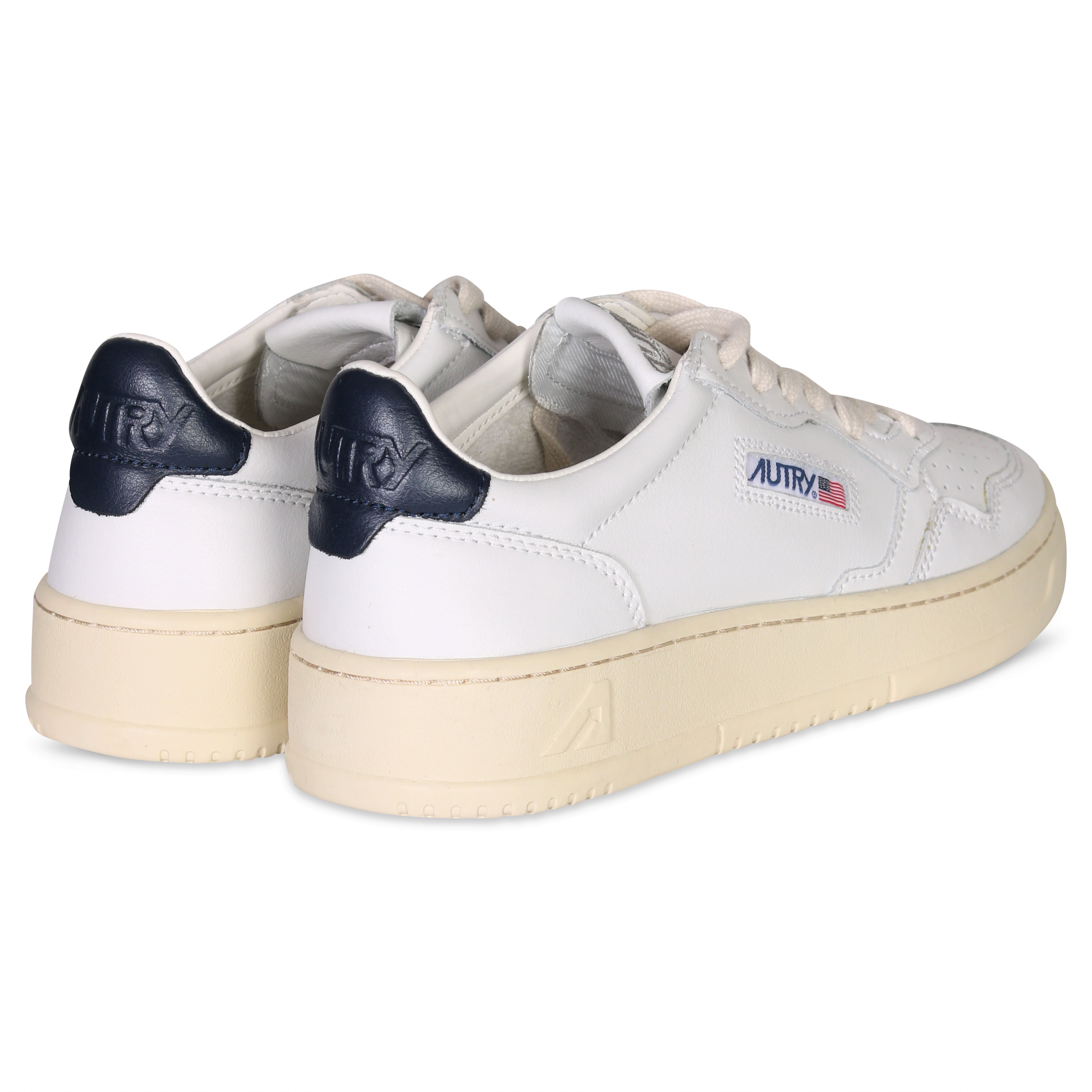 Autry Action Shoes Vintage Leather Sneaker White/Blue
