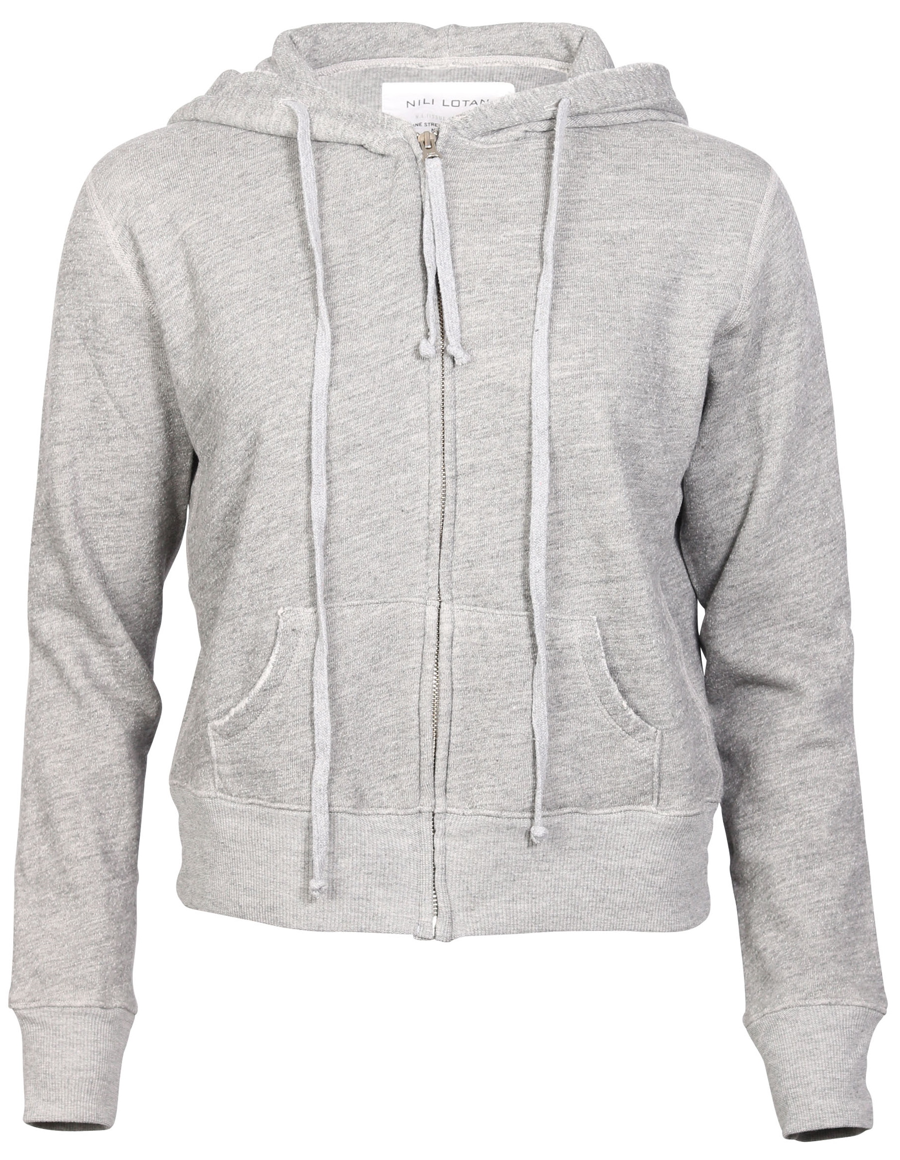 Nili Lotan Extrasoft Zip Hoodie Callie Heathergrey