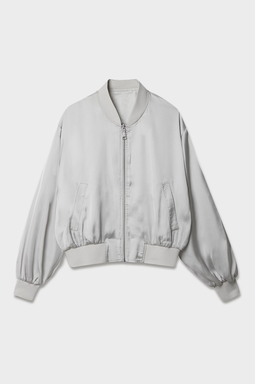 LALA BERLIN Reversible Satin Jacket in Cream Leo Printed