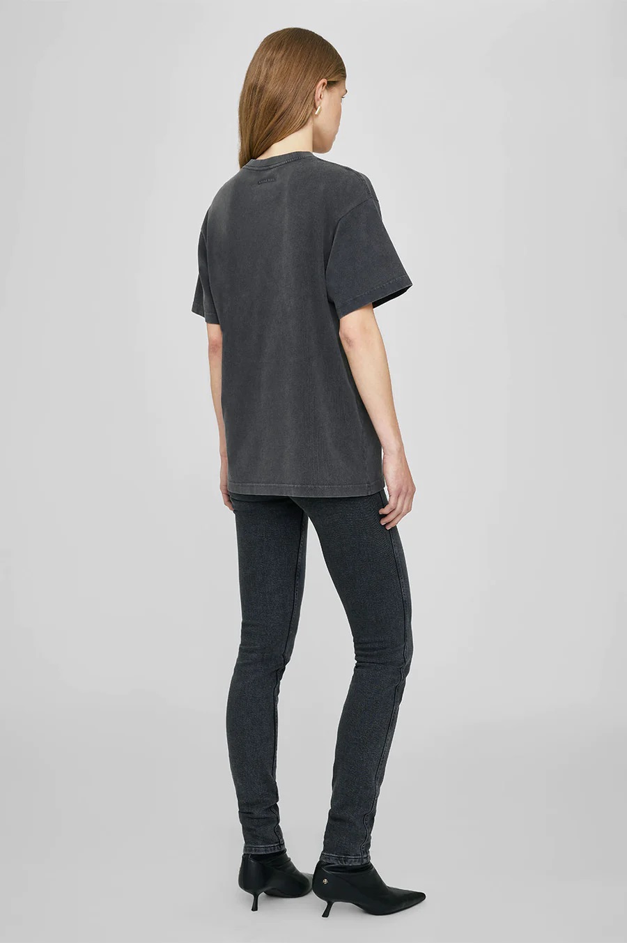 ANINE BING Bolt Tee in Washed Black L