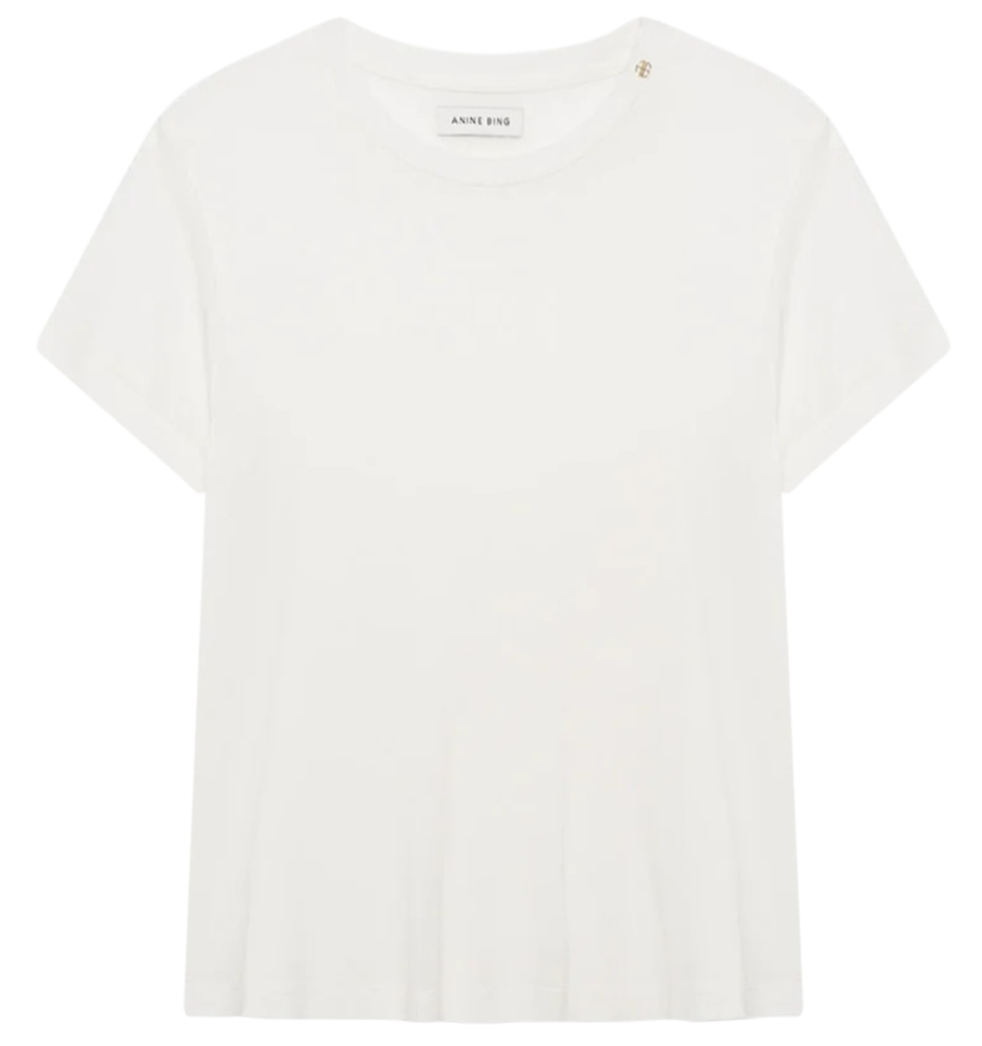 ANINE BING Amani Cashmere Blend Tee in Off White M