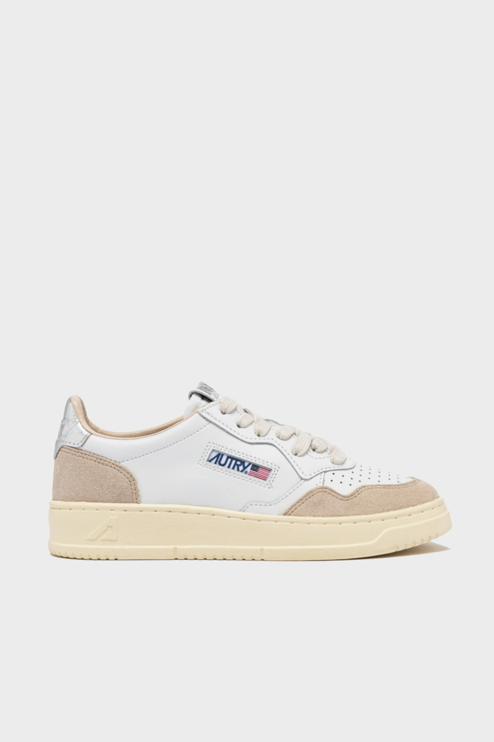 AUTRY ACTION SHOES Medalist Low Sneaker Suede White/Silver