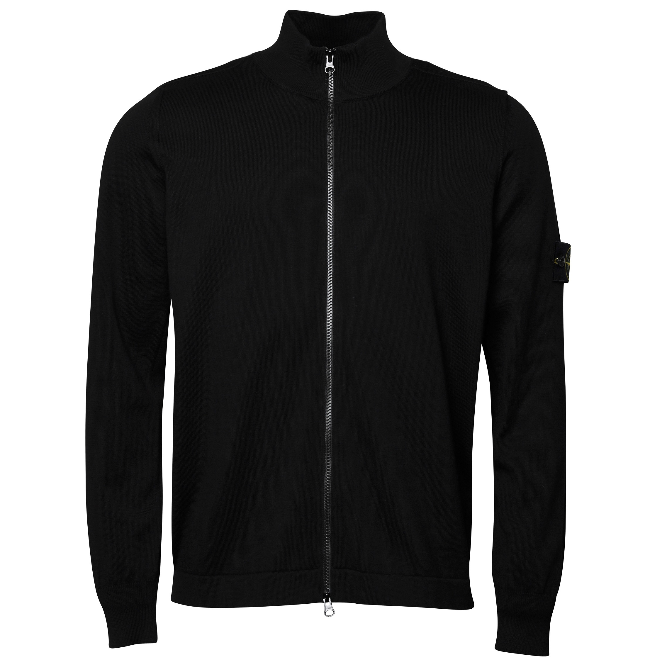 Stone Island Cotton Knit Zip Jacket in Black