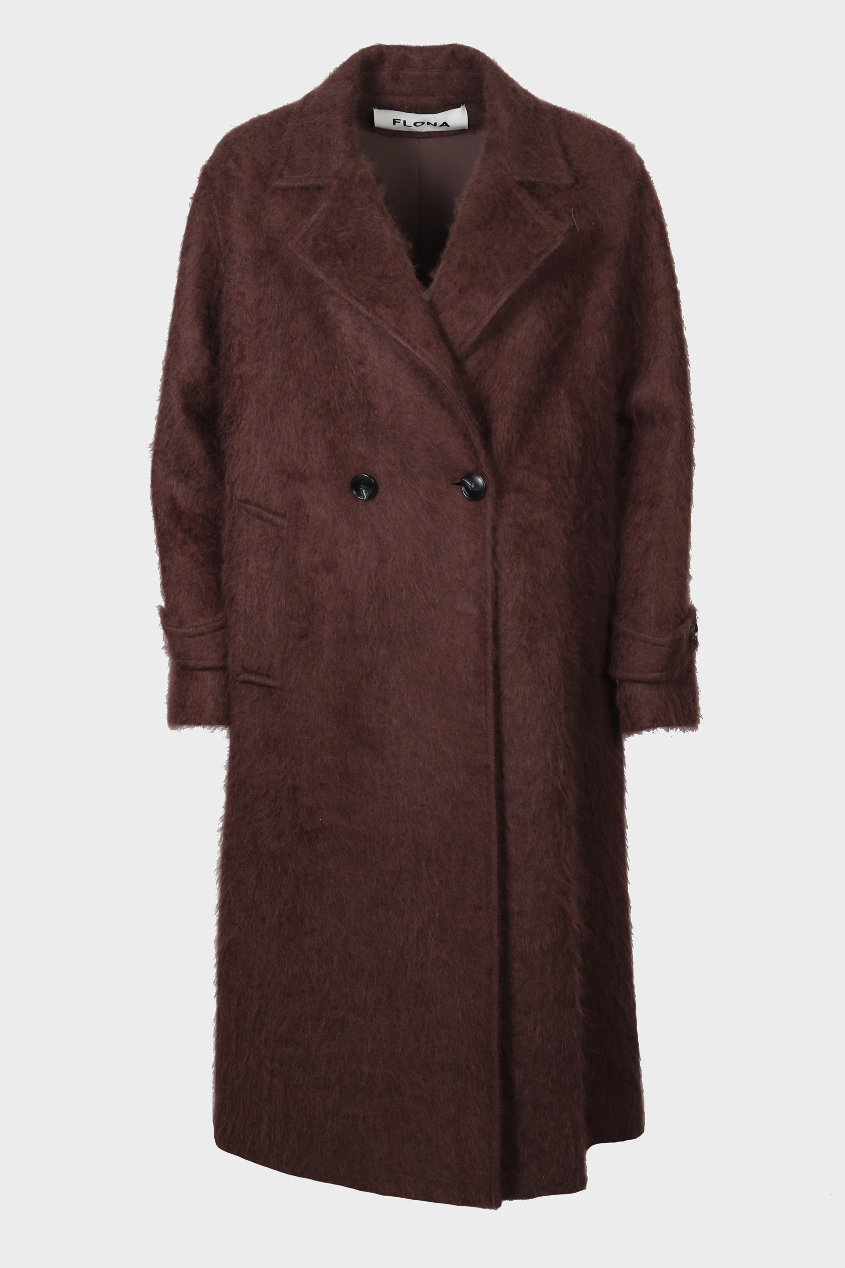 FLONA Fluffy Coat in Brown