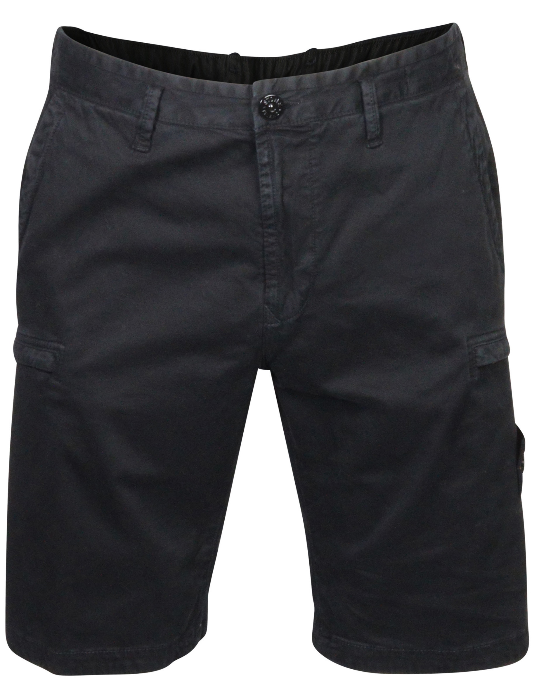 Stone Island Cotton Cargo Bermuda Washed Black