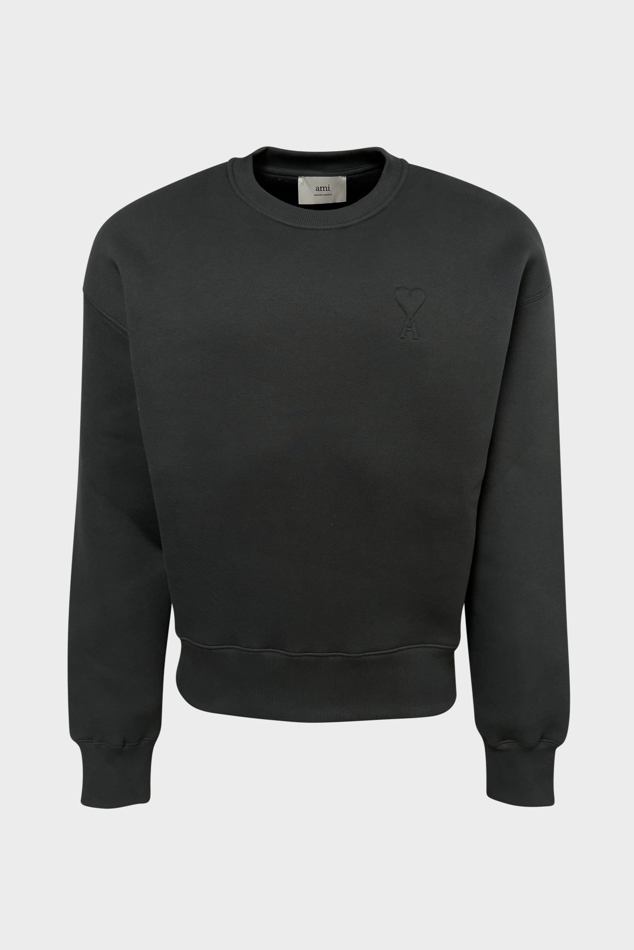 AMI PARIS de Coeur Embossed Sweatshirt in Anthracite AMI PARIS de Coeur Embossed Sweatshirt in Anthracite