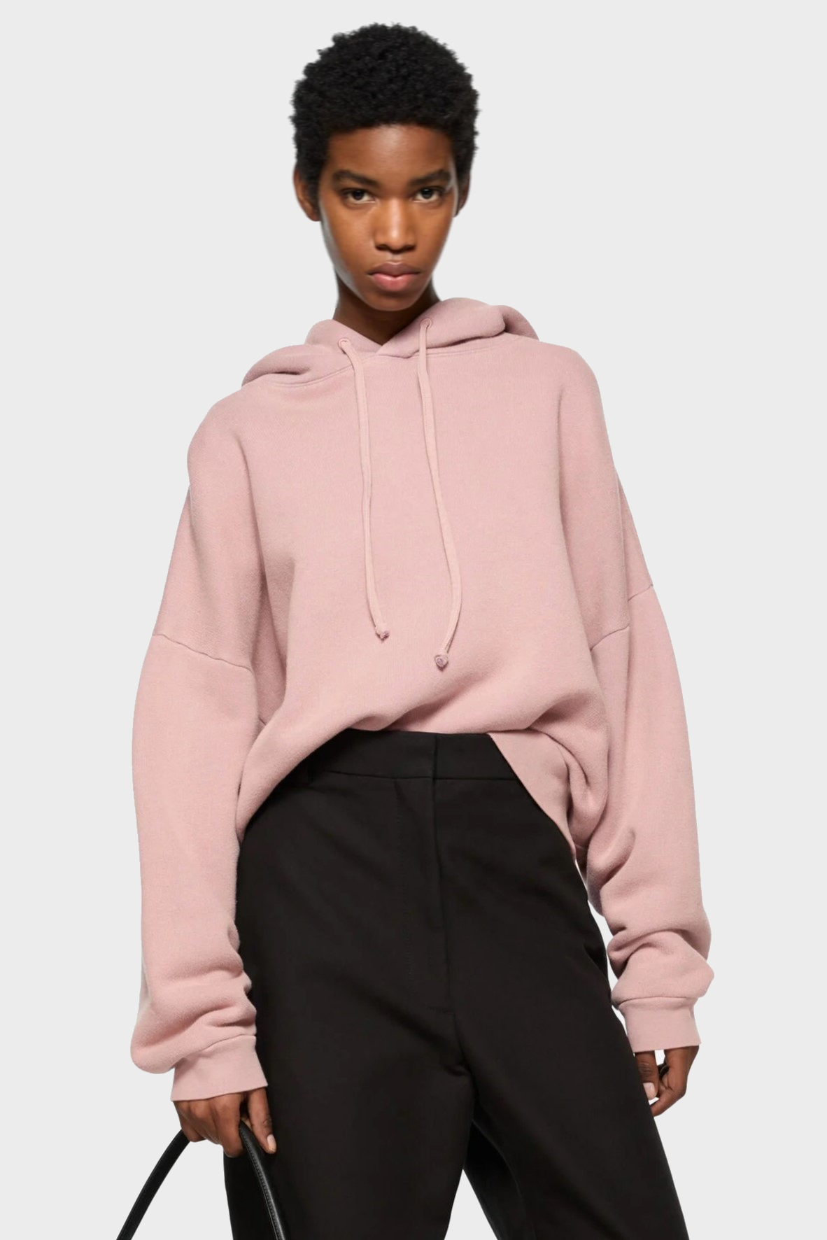 ACNE STUDIOS Oversize Cropped Sweathoodie in Lavender Purple