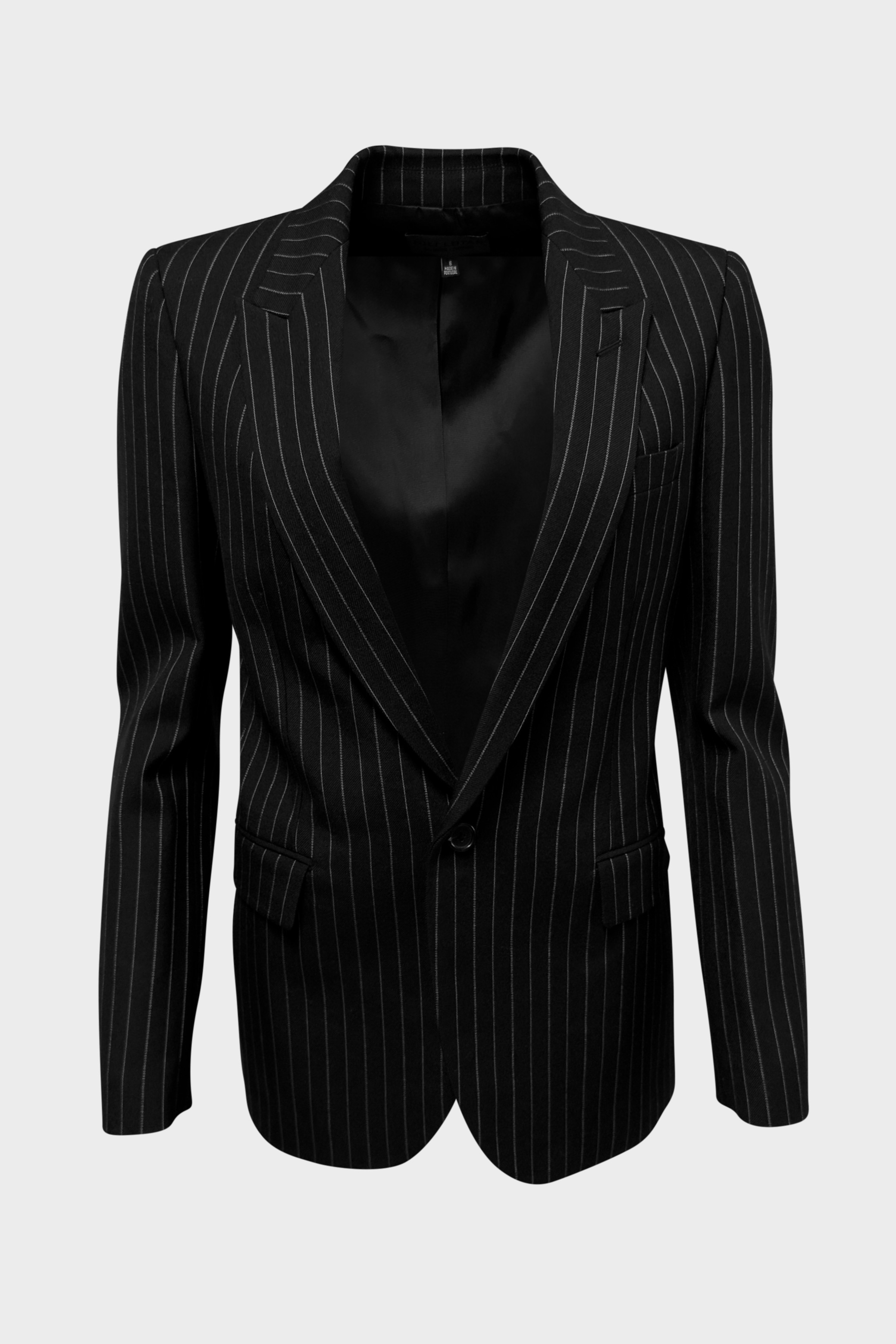 NILI LOTAN Anabel Tailored Blazer in Black Pinstripe
