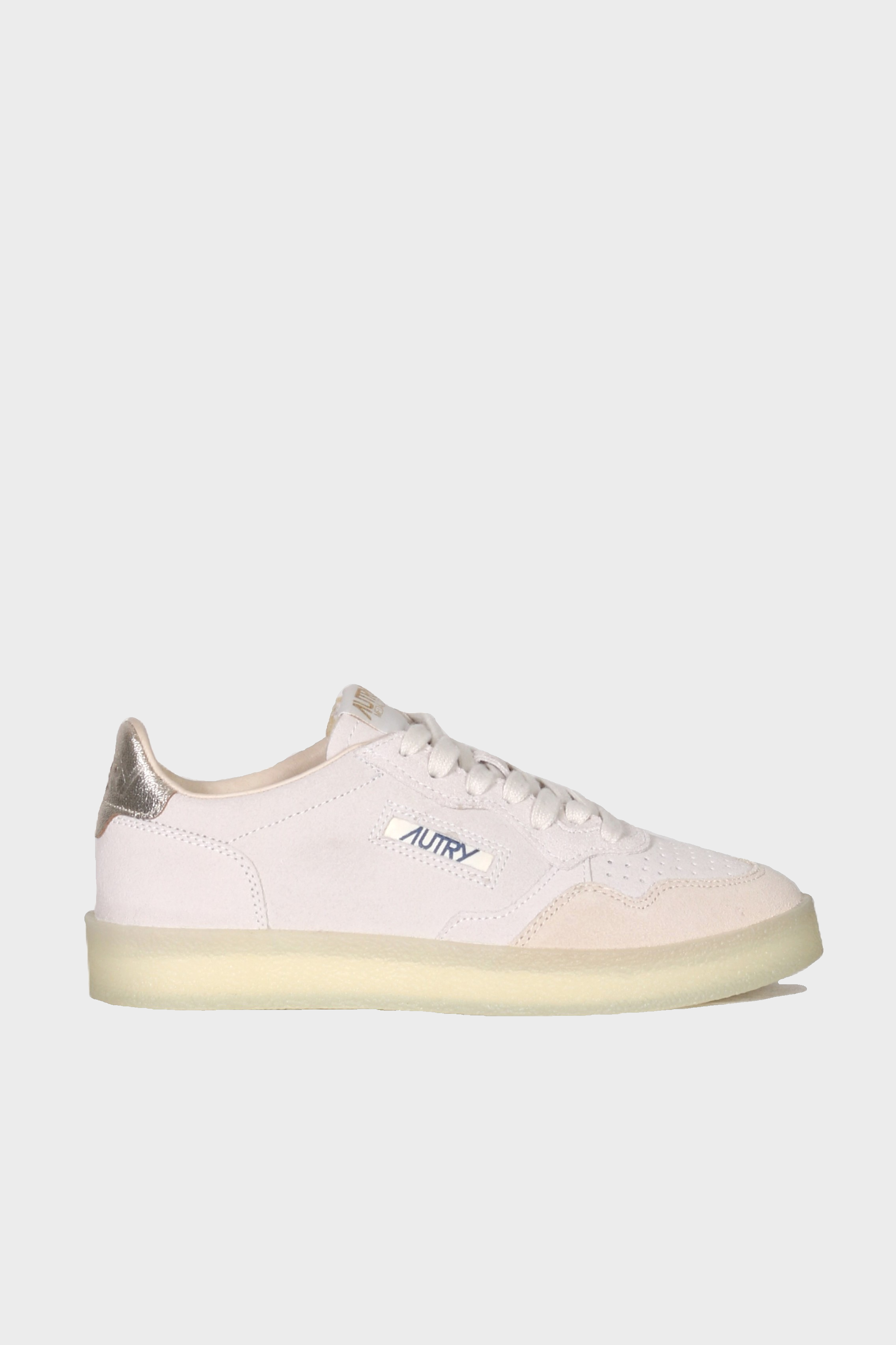 AUTRY ACTION SHOES Medalist Low Sneaker in Suede Beige/Gold