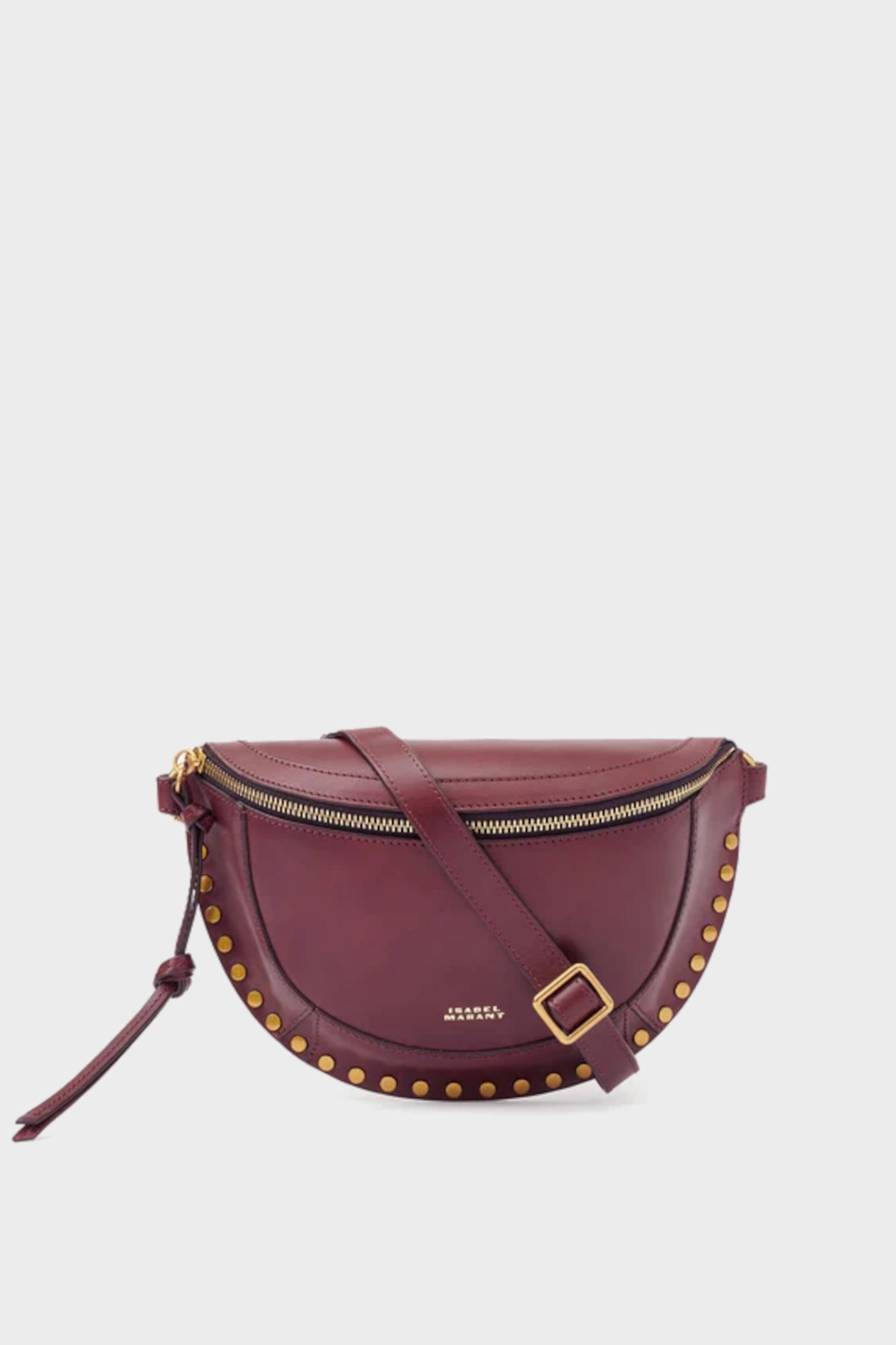 ISABEL MARANT Skano Fannypack in Burgundy Shiny with Studs