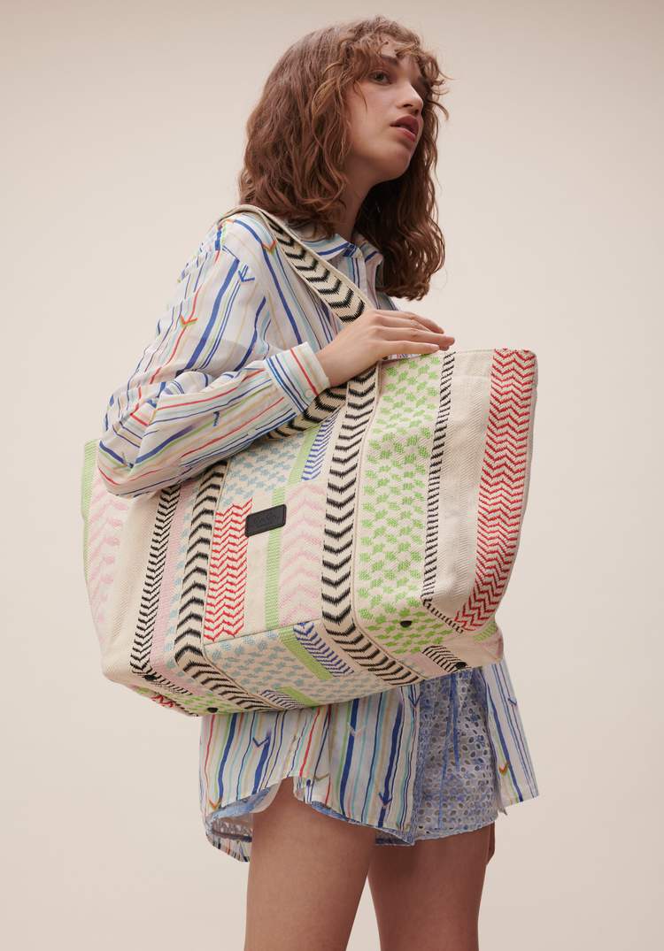Lala Berlin Tote Anika X-Stitch Multicolor