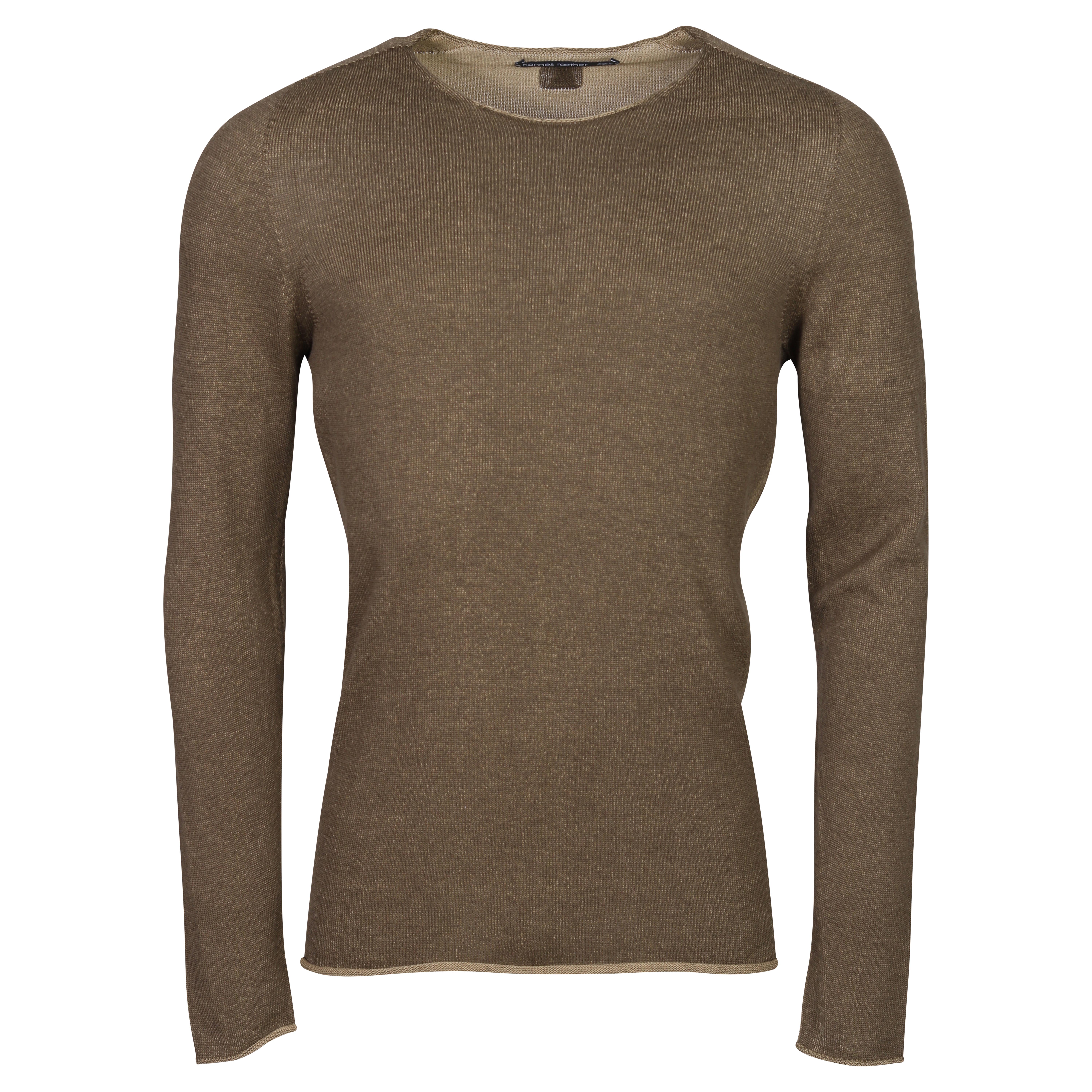 Hannes Roether Cotton/Cashmere Sweater in Olive Melange