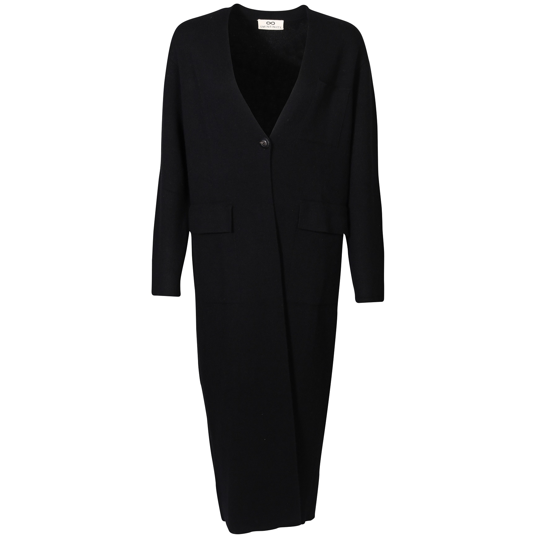 SMINFINITY Doubleface Maxi Coat in Black