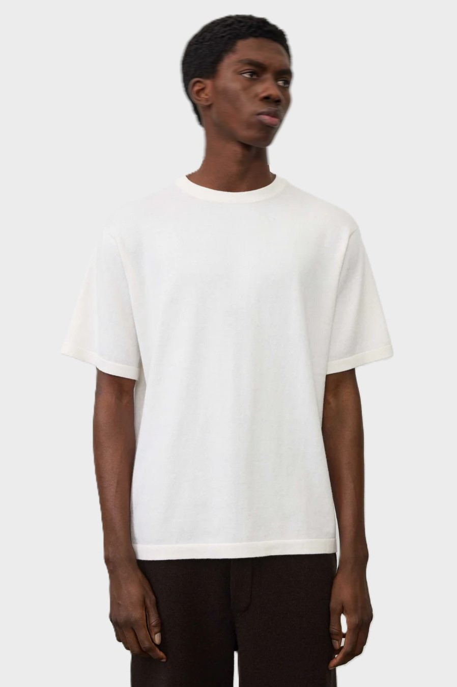LISA YANG Bradley Cotton Cashmere T-Shirt in Off White LISA YANG Bradley Cotton Cashmere T-Shirt in Off White