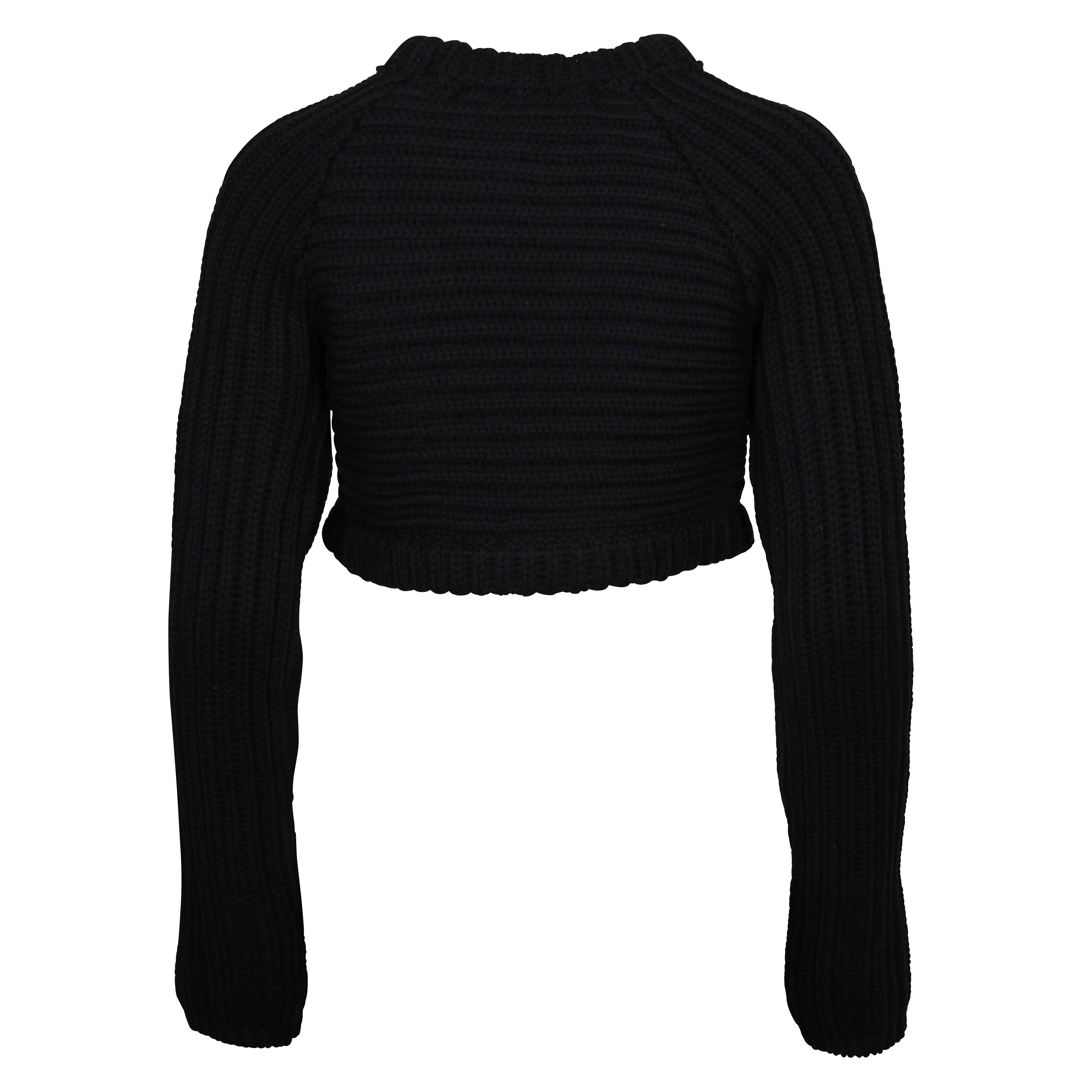 032c Chunky Cropped Knit Pullover in Black