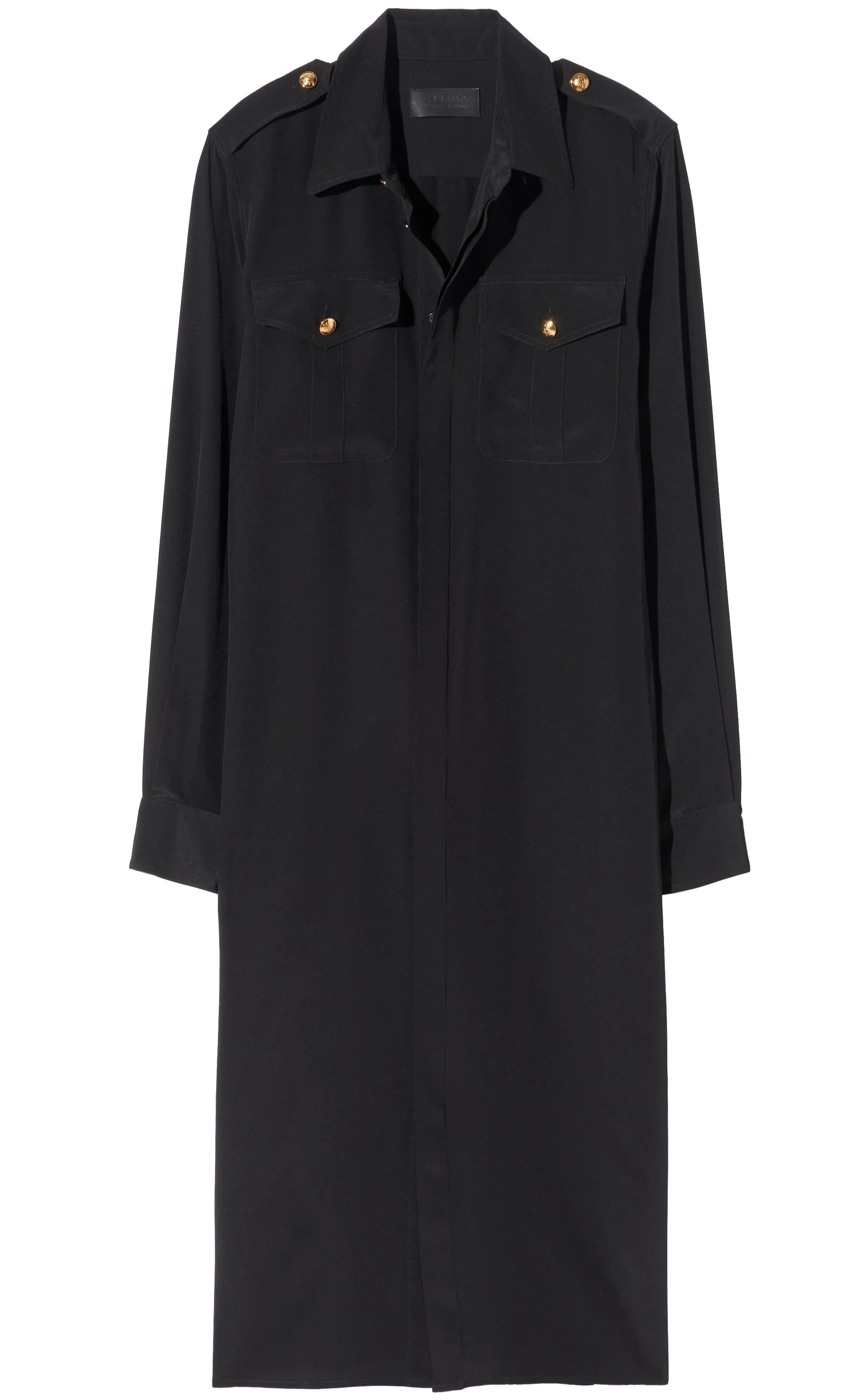 NILI LOTAN Adelaide Silk Shirt Dress in Black