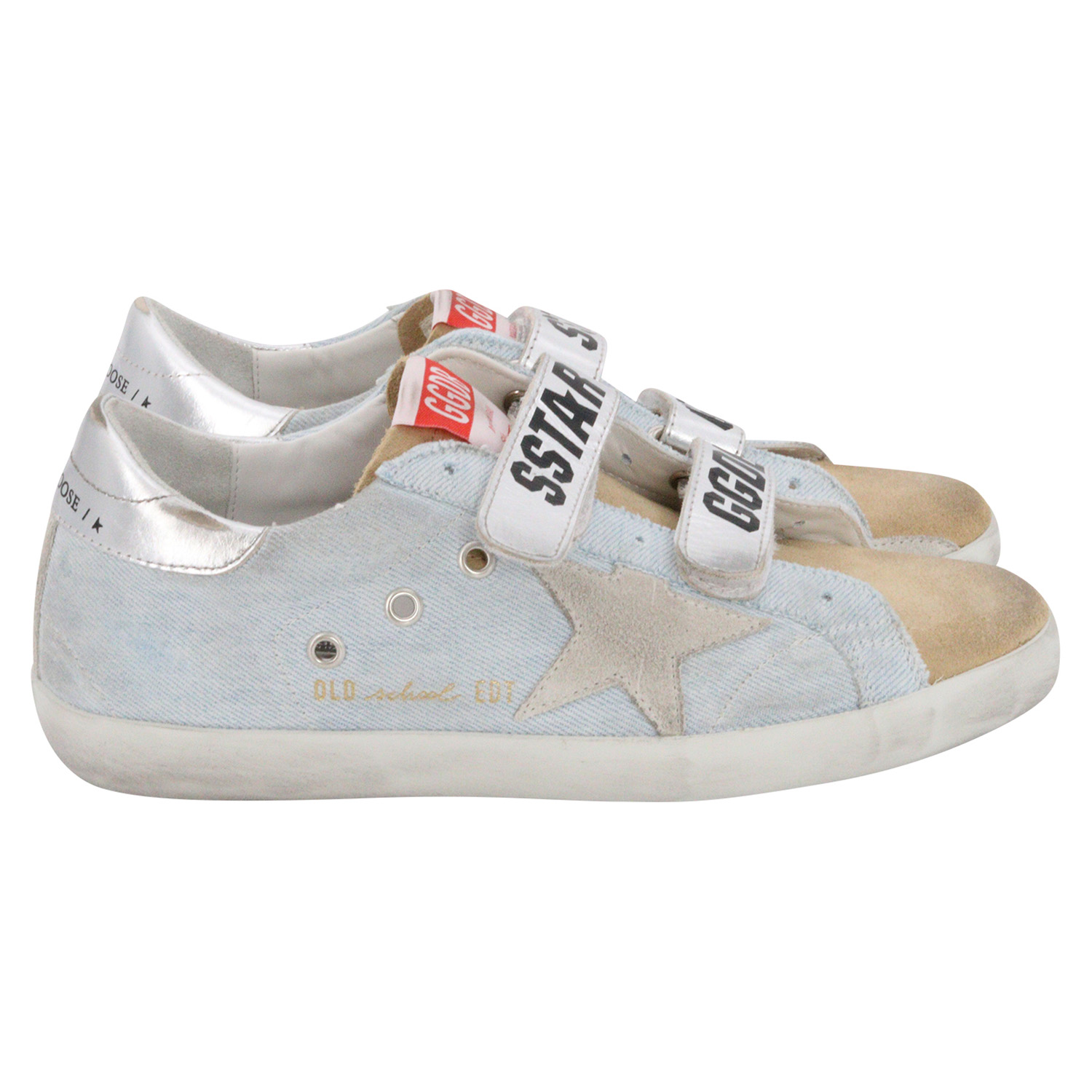 Golden Goose Sneaker Old School Denim Grey/Silver/Camel