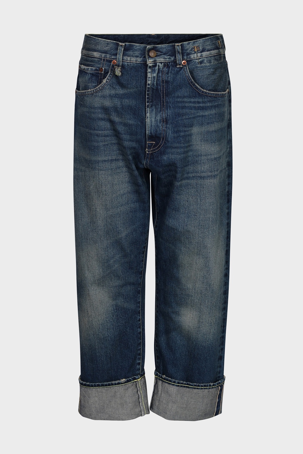 R13 Cuffed X-BF Jeans in Adelaide Selvedge Blue