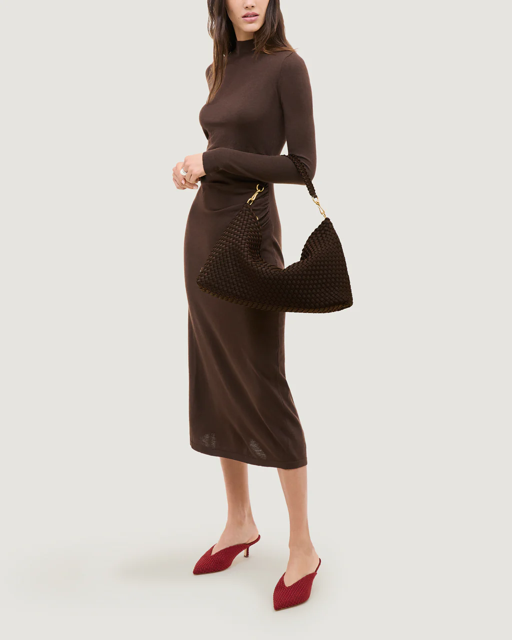 NAGHEDI Handwoven Porto Half-Moon in Chocolate