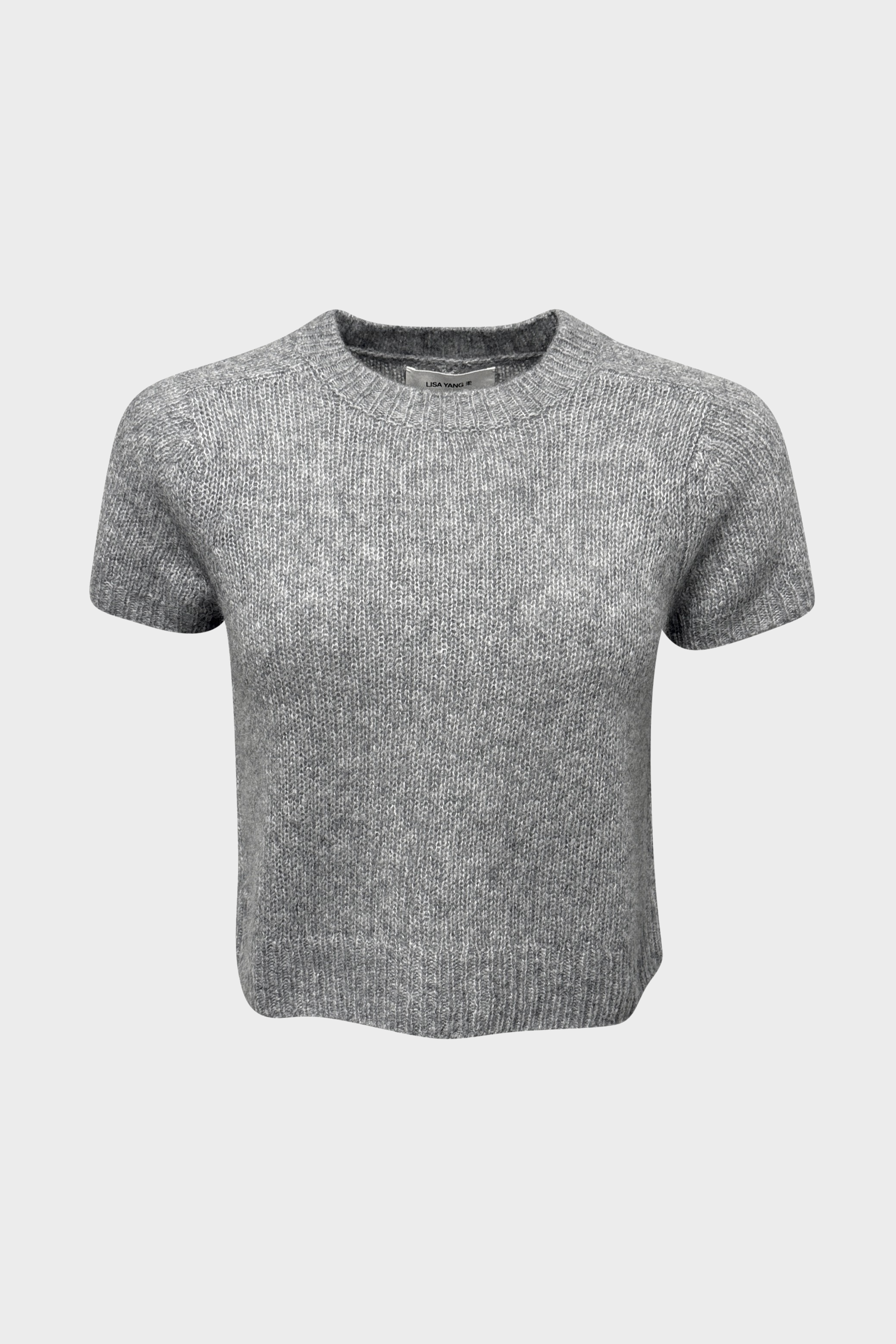 LISA YANG Siona Cashmere/Silk T-Shirt in Light Grey 2 / M-L