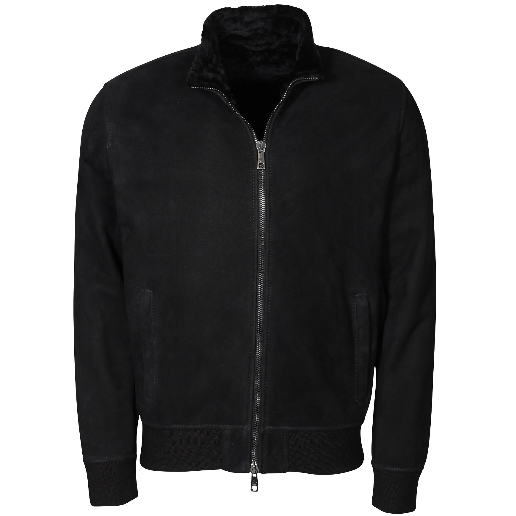 GIORGIO BRATO Shearling Jacket in Black GIORGIO BRATO Shearling Jacket in Black