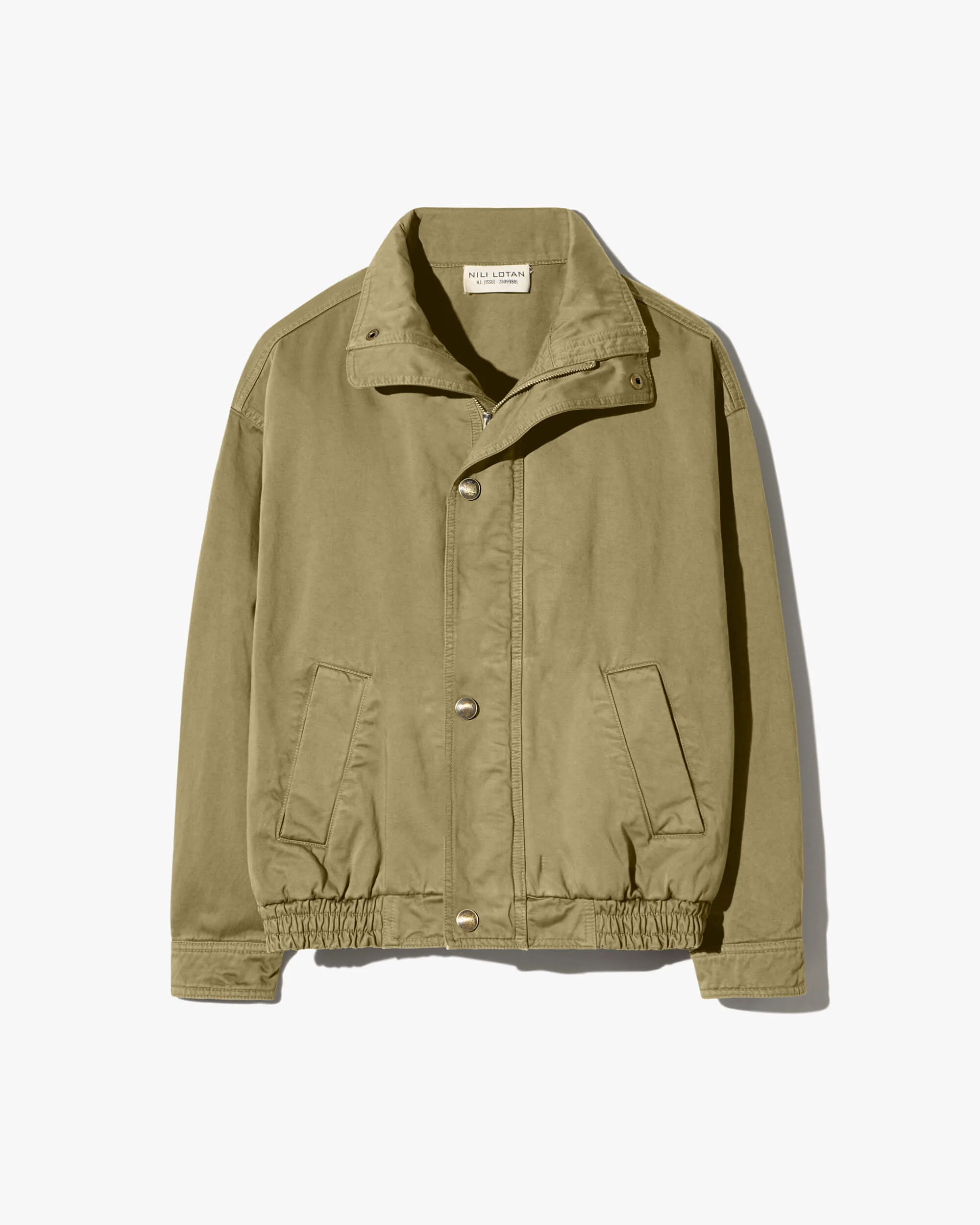 NILI LOTAN Klaire Blouson Jacket in Shadow Green
