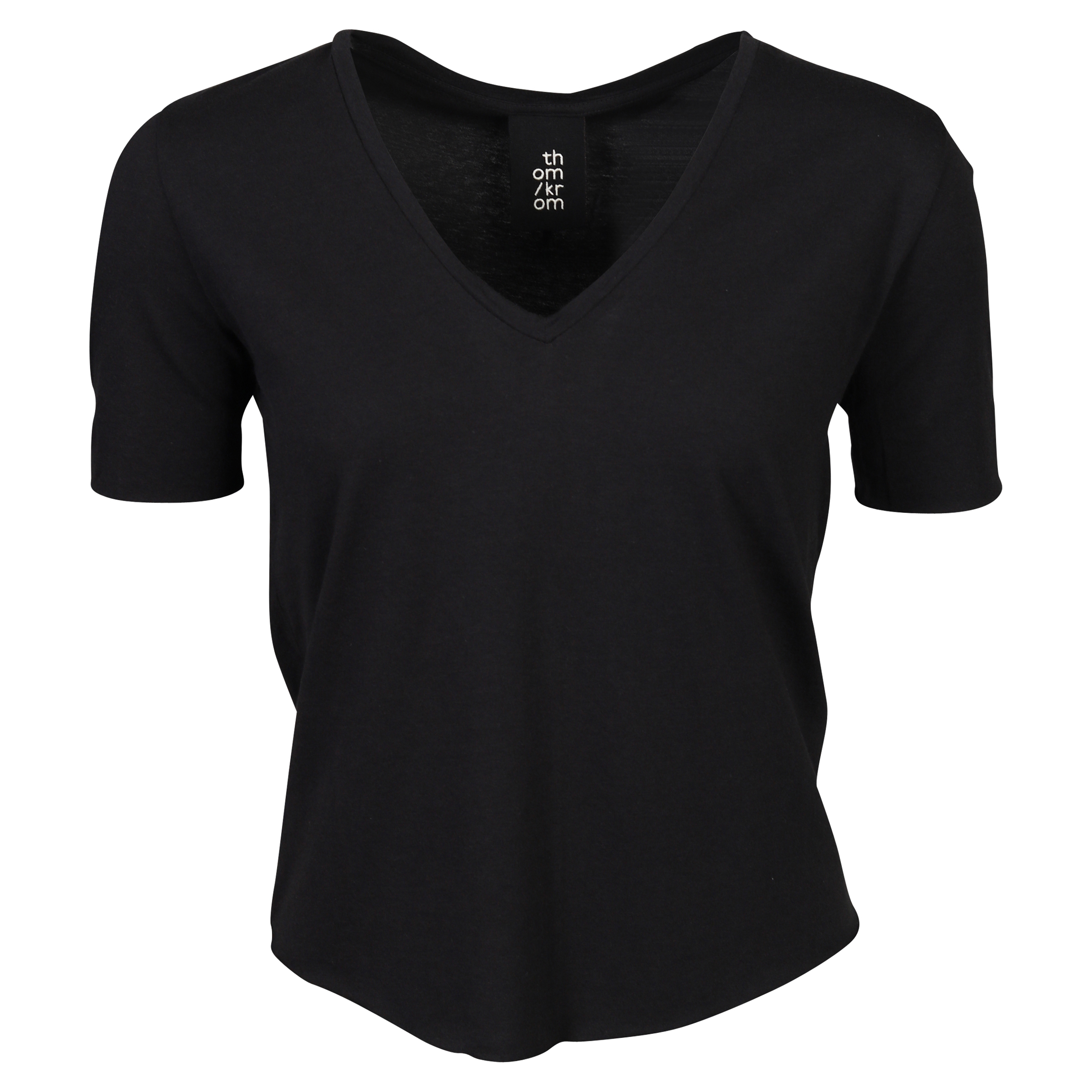 Thom Krom V-Neck T-Shirt in Black XS