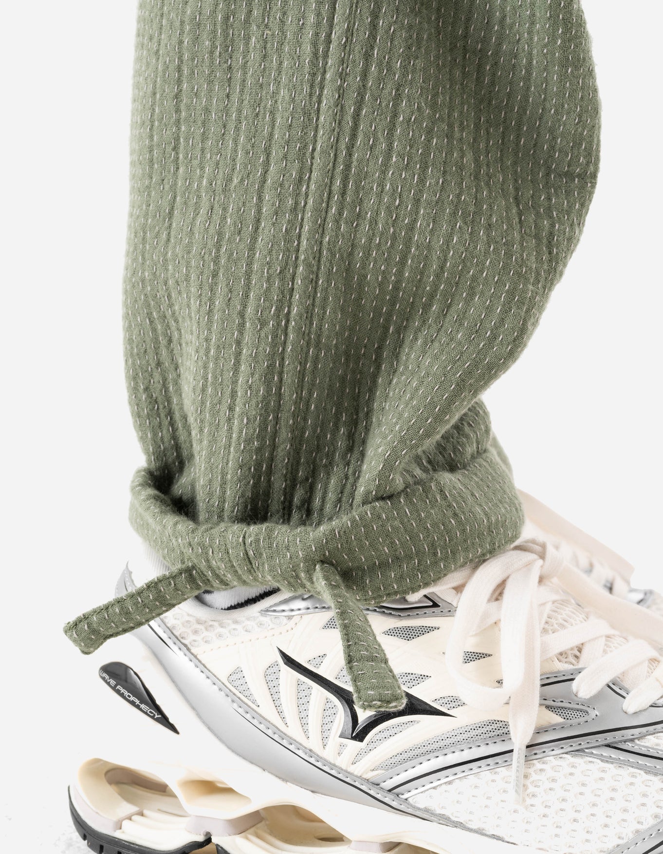 MAHARISHI 7300 Light Kantha Asym Track Pant in Olive