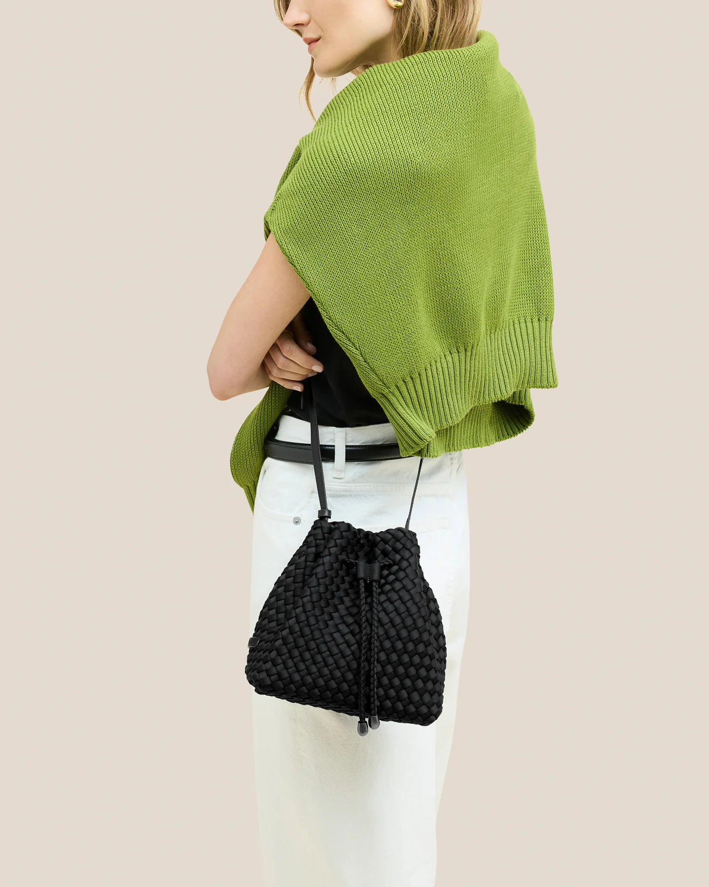 NAGHEDI Gramercy Bucket Bag Medium in Black