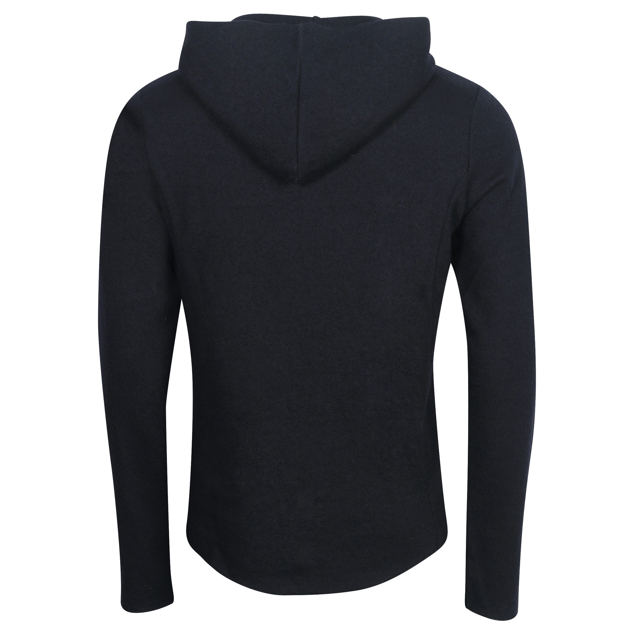 Hannes Roether Boiled Knit Hoodie Dark Navy