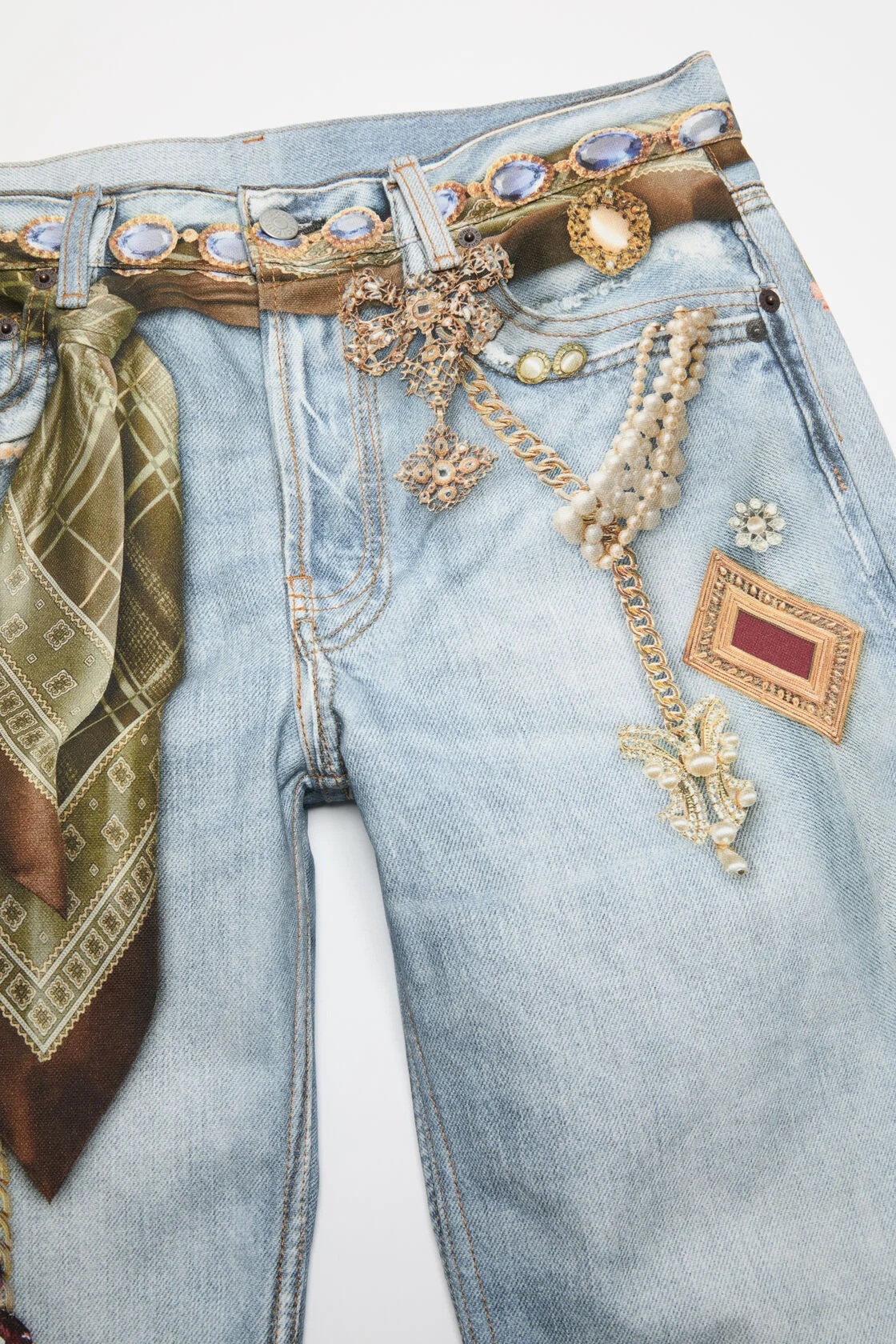 ACNE STUDIOS Jewelry Printed Jeans Regular Lenght