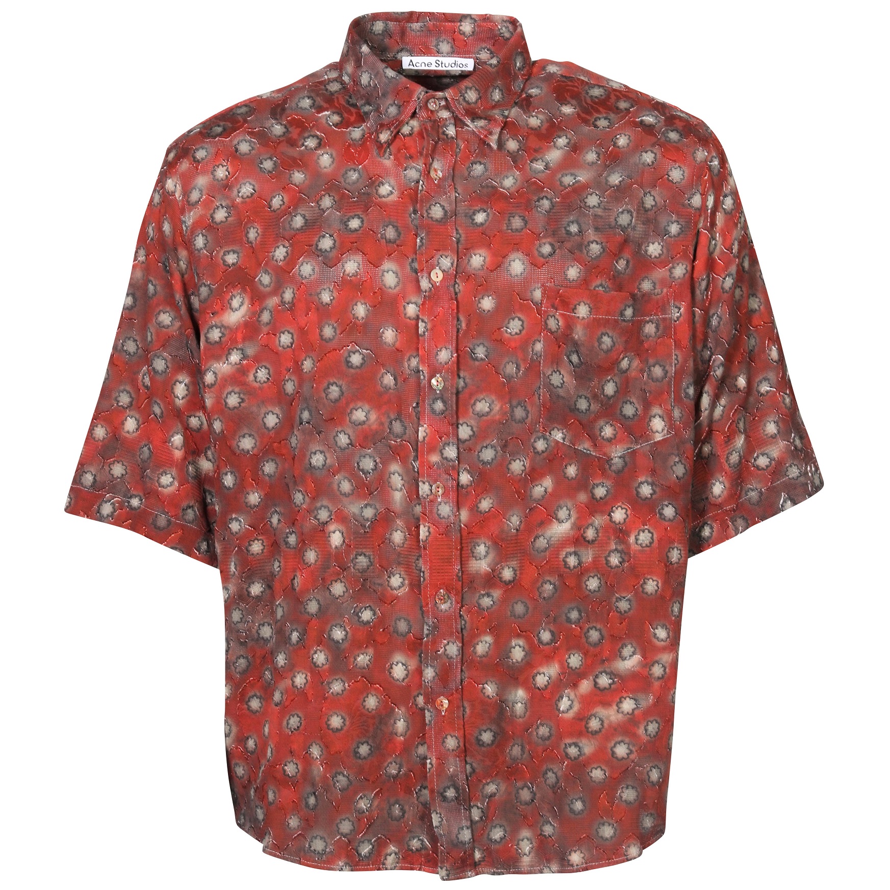 ACNE STUDIOS Printed Shirt in Dark Red/Grey