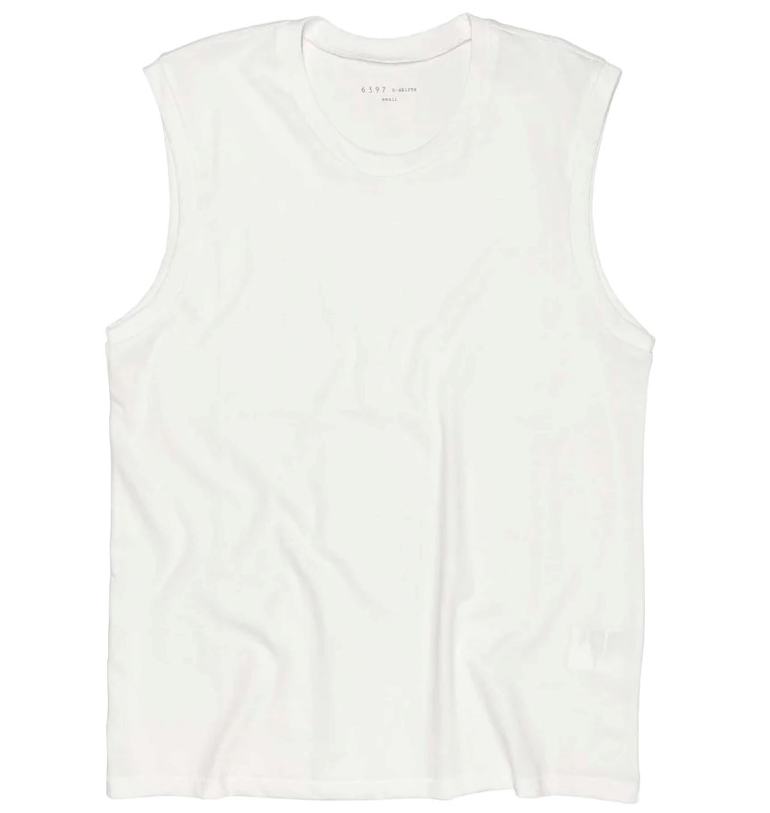 6397 Mini Boy Tank in Optic White XS