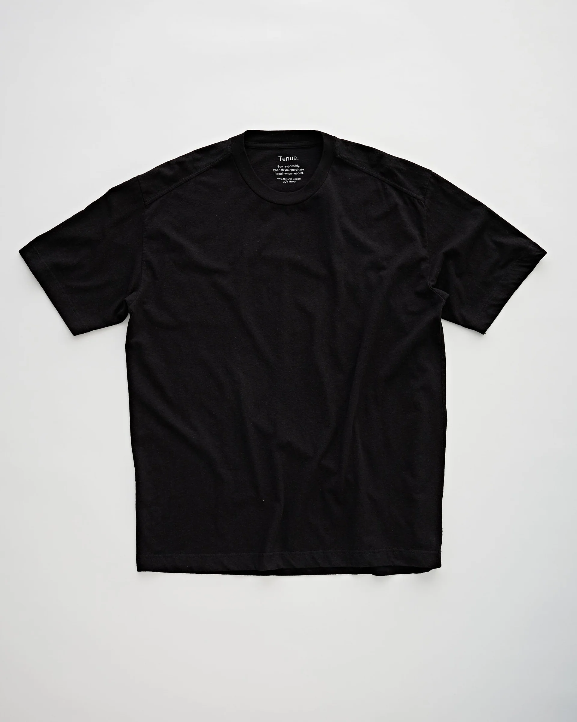 TENUE. Soft Light Weight Cotton Oversized T-Shirt in Black XXL