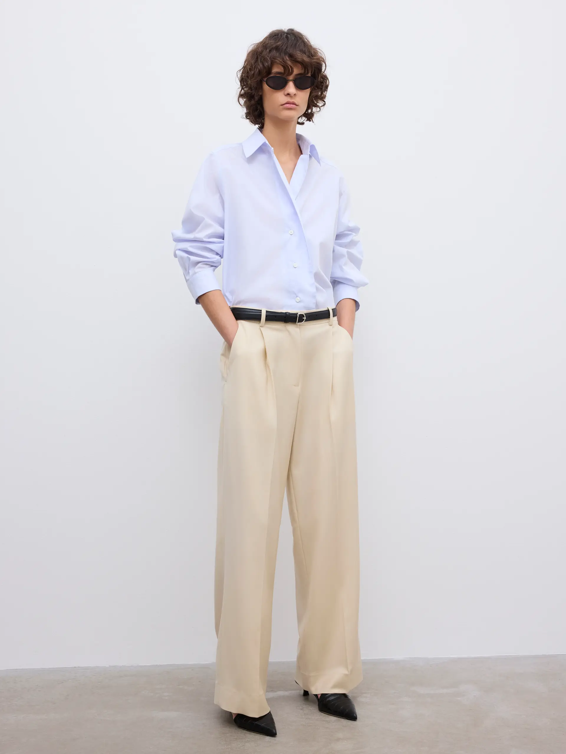 DAGMAR Cropped Shirt in Light Blue