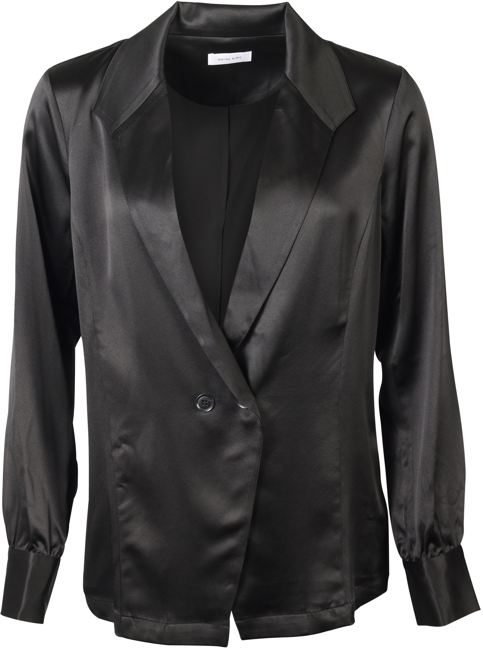 Anine Bing Silk Jacket Isabella Black