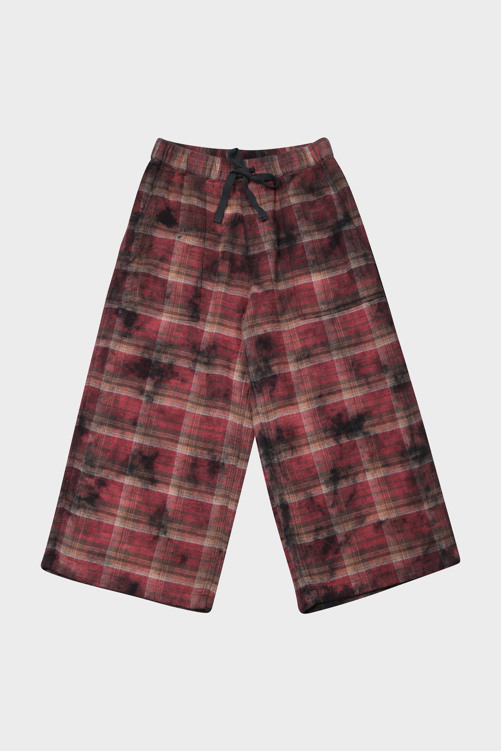 R13 Cropped Wide Leg Utility Pant in Overdyed Purple Plaid