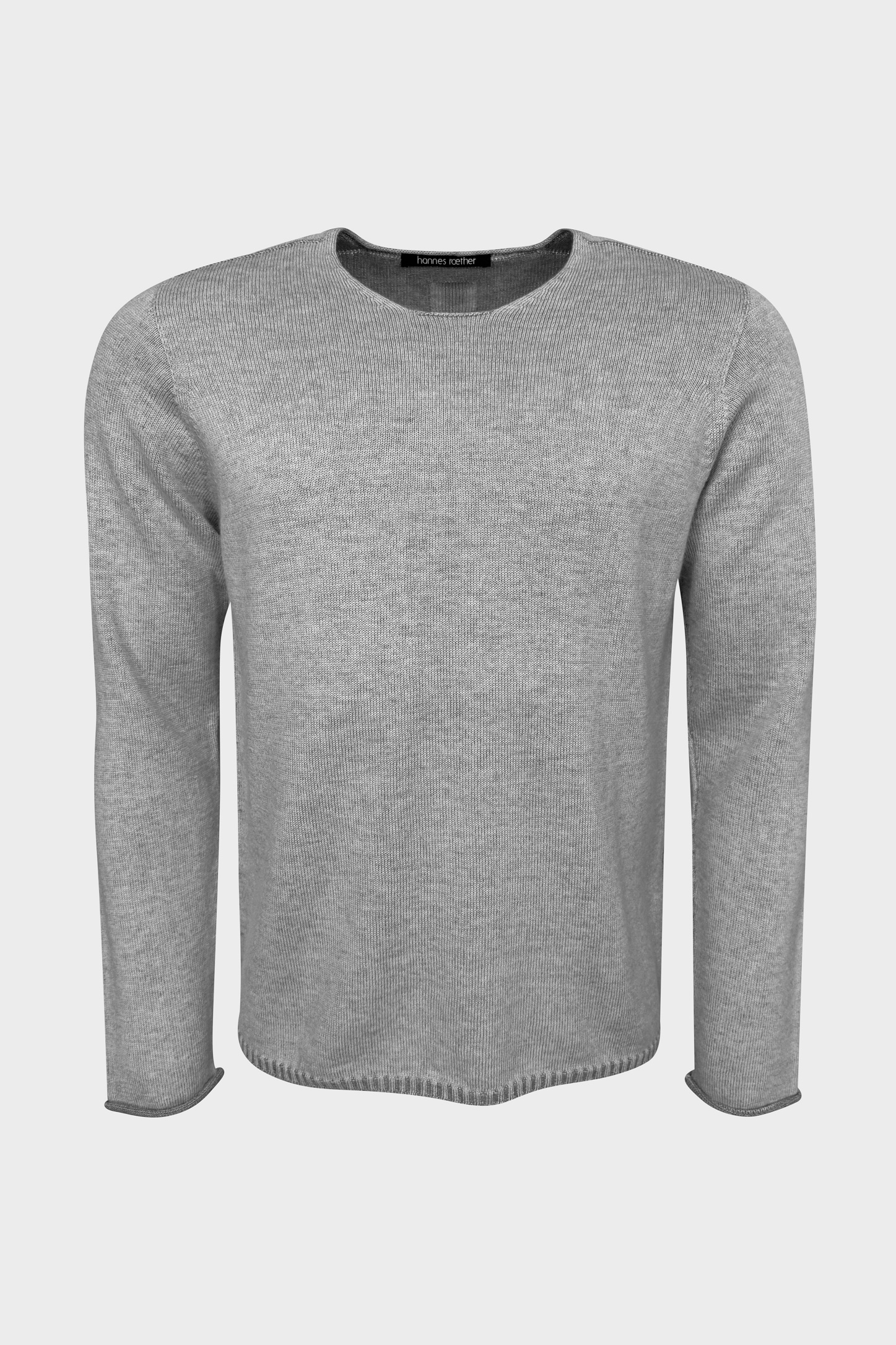 HANNES ROETHER Knit Sweater in Grey Melange HANNES ROETHER Knit Sweater in Grey Melange