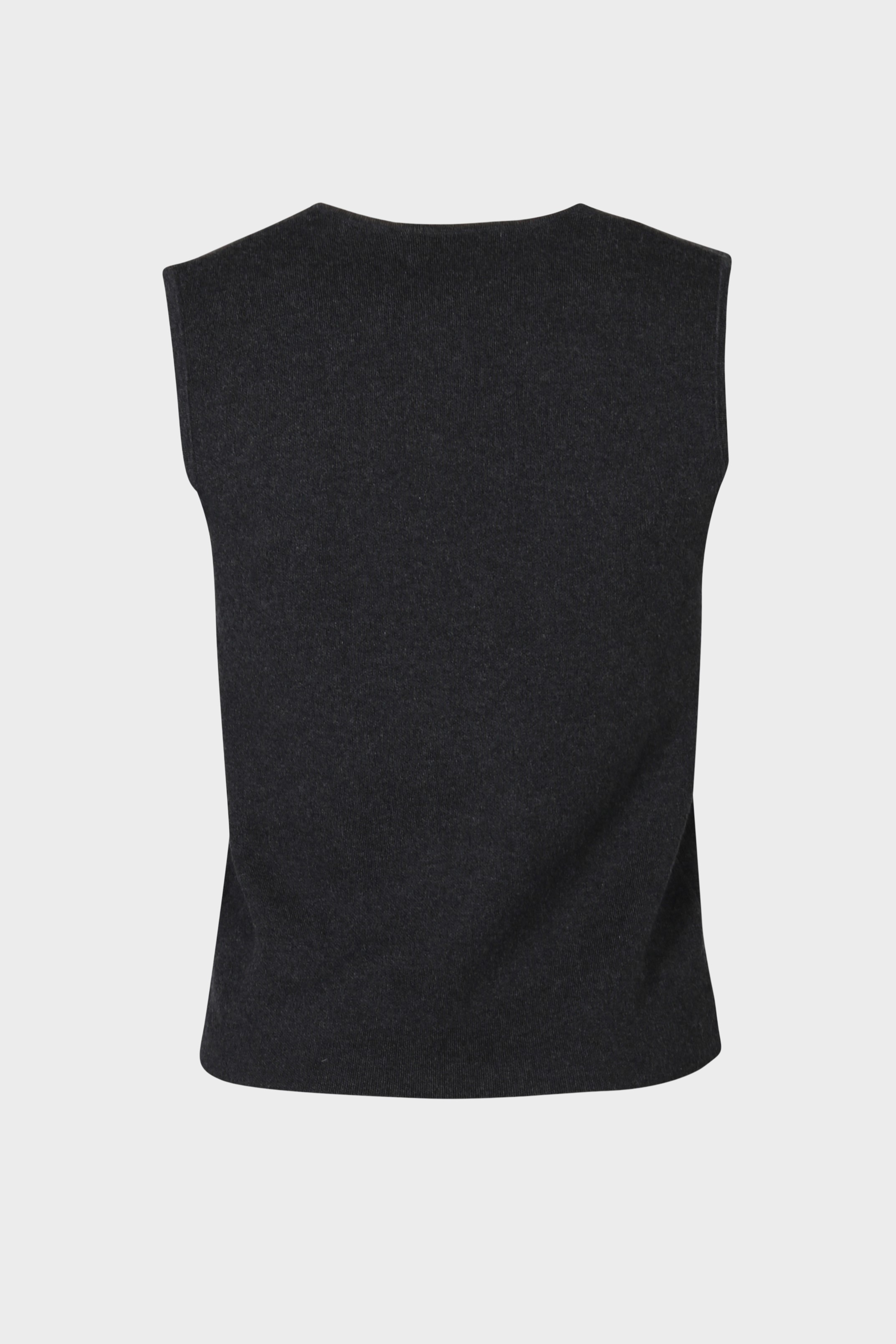 FLONA Cotton/ Cashmere Knit Vest in Dark Grey XL
