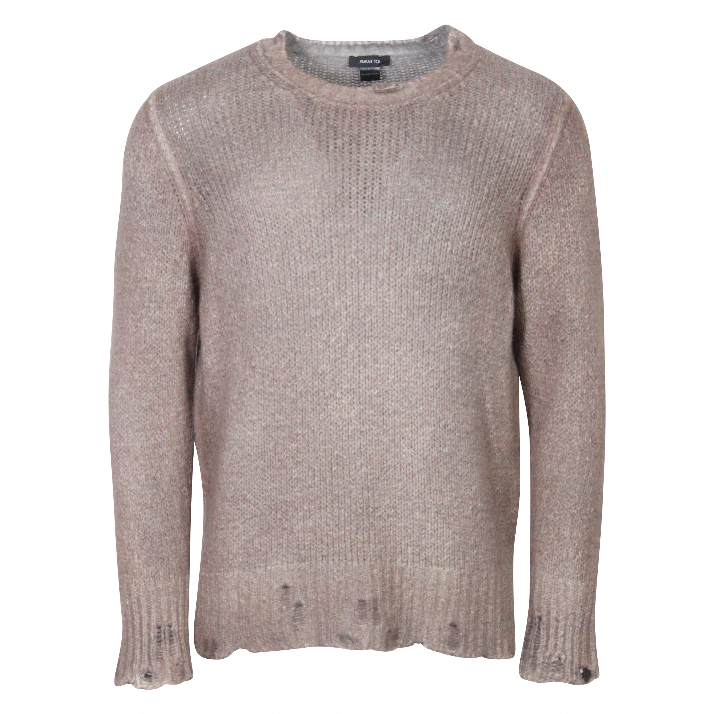 Avant Toi Destroyed Knit Sweater Taupe