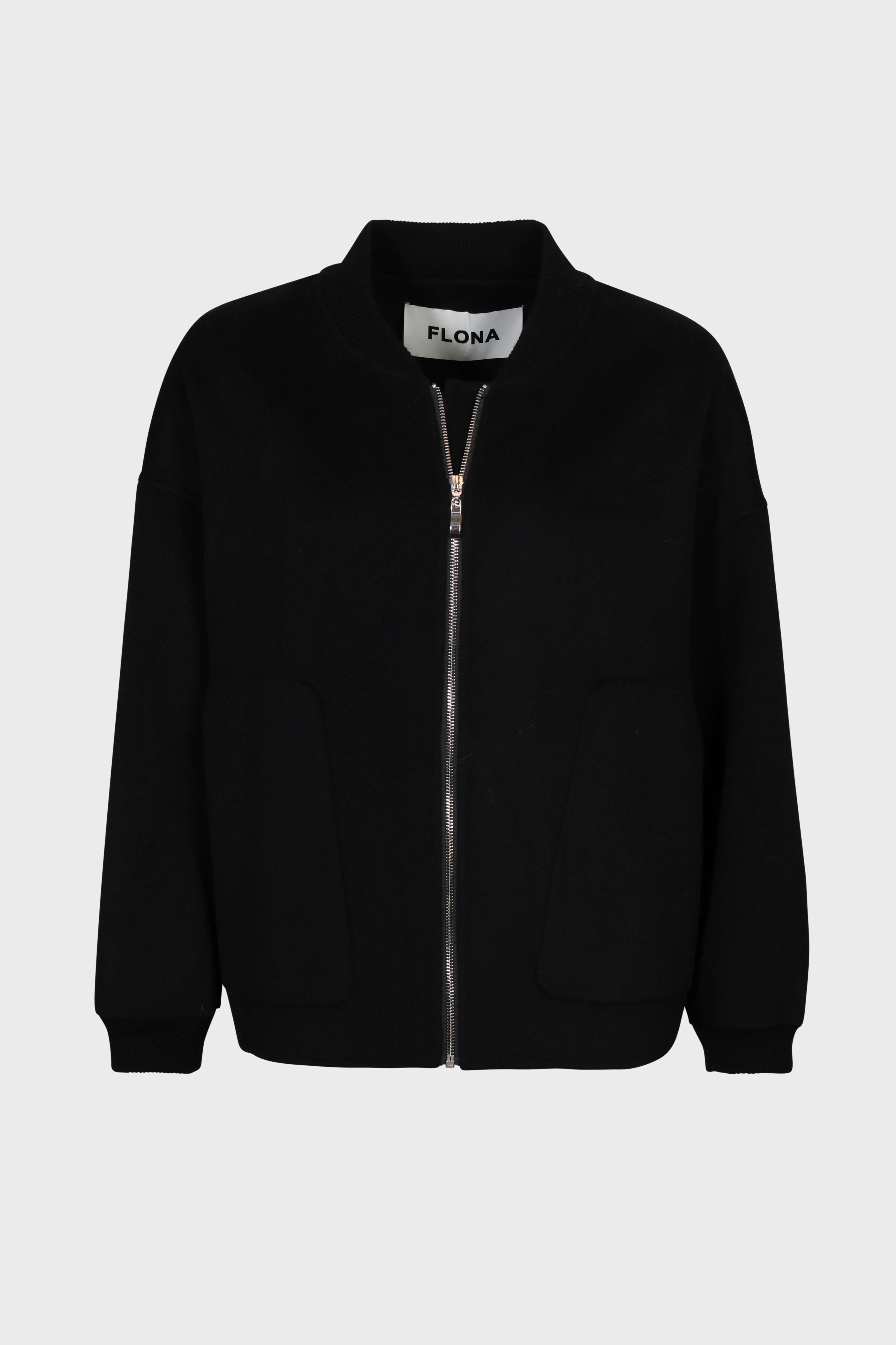 FLONA Wool Bomber in Black