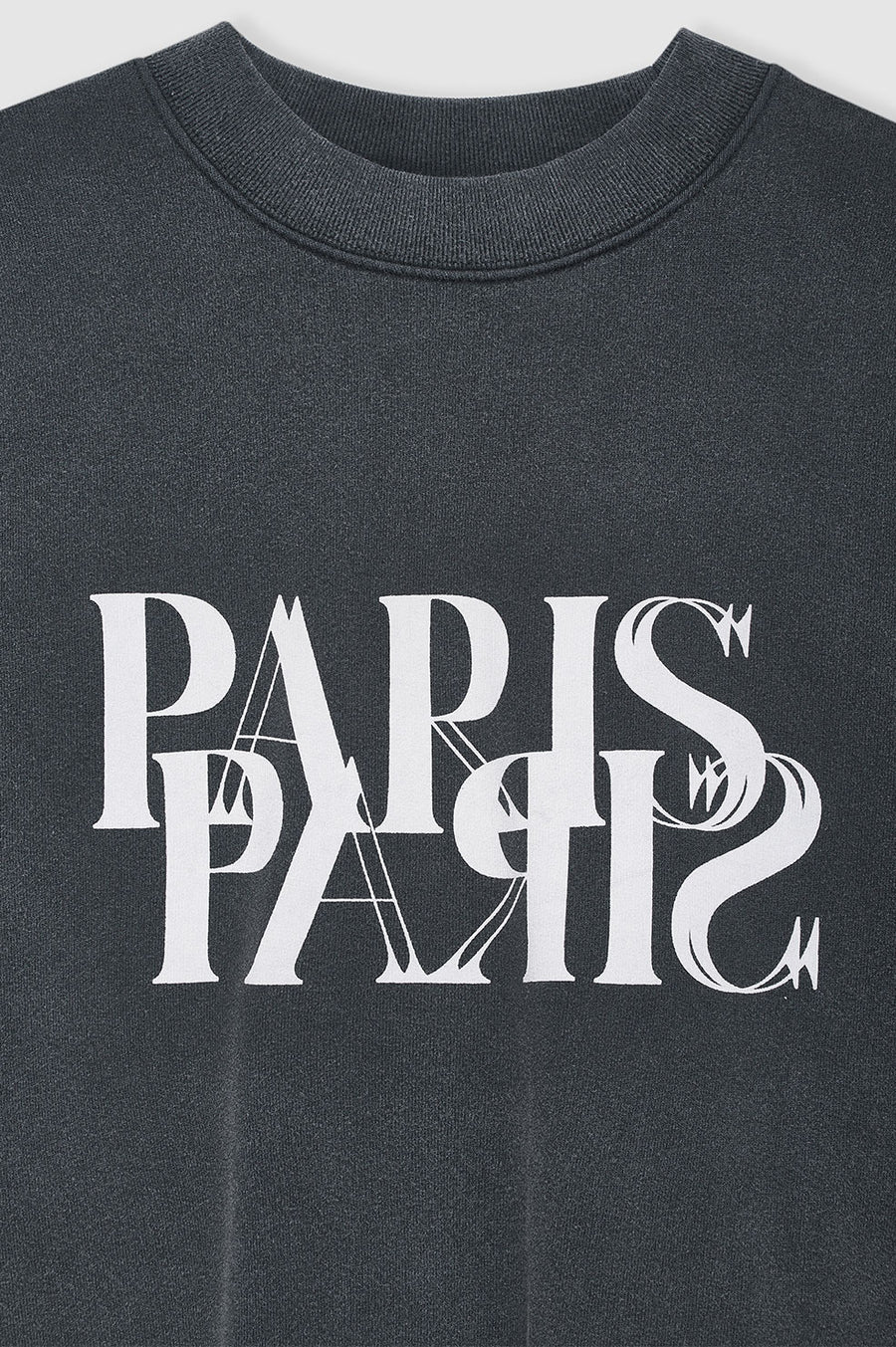 ANINE BING Jaci Paris Sweatshirt in Washed Black S
