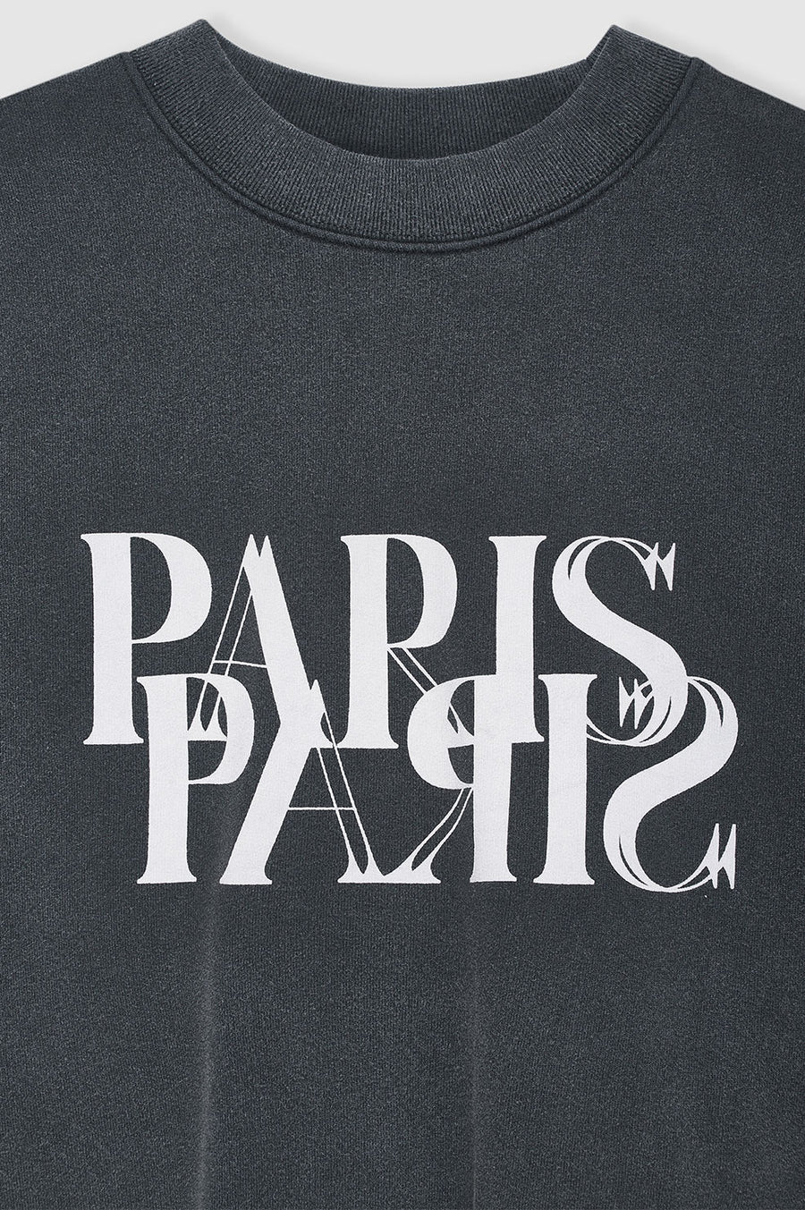 ANINE BING Jaci Paris Sweatshirt in Washed Black L