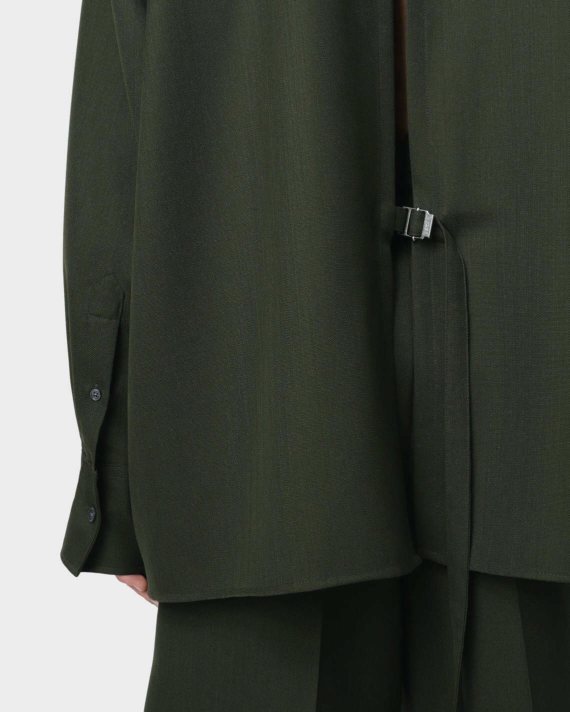 AMI PARIS Back Slit Oversized Shirt in Loden AMI PARIS Back Slit Oversized Shirt in Loden