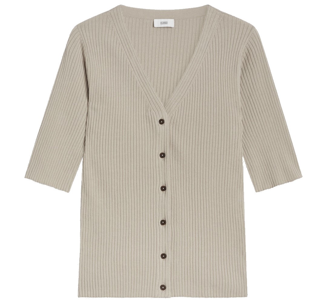 CLOSED Knitted Cardigan in Khaki