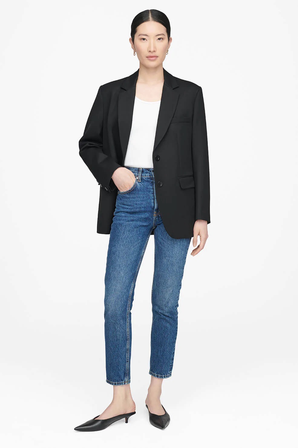 Anine Bing Classic Blazer in Black XS