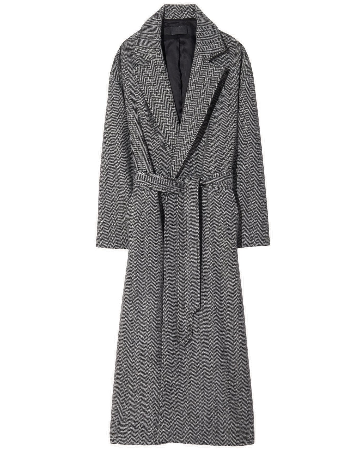 NILI LOTAN Clemence Wrap Coat in Charcoal