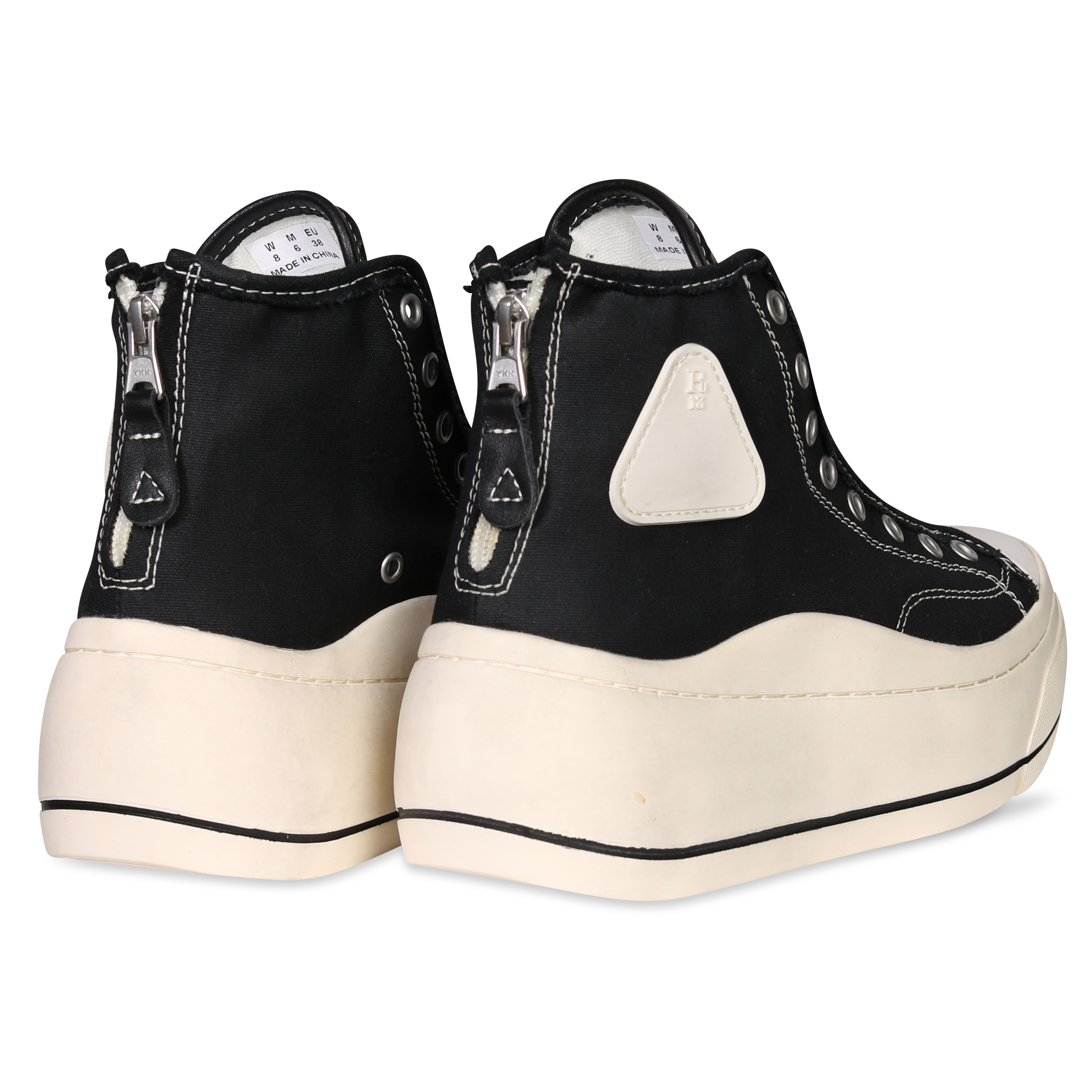 R13 High Top Sneaker Lace Free in Black 38
